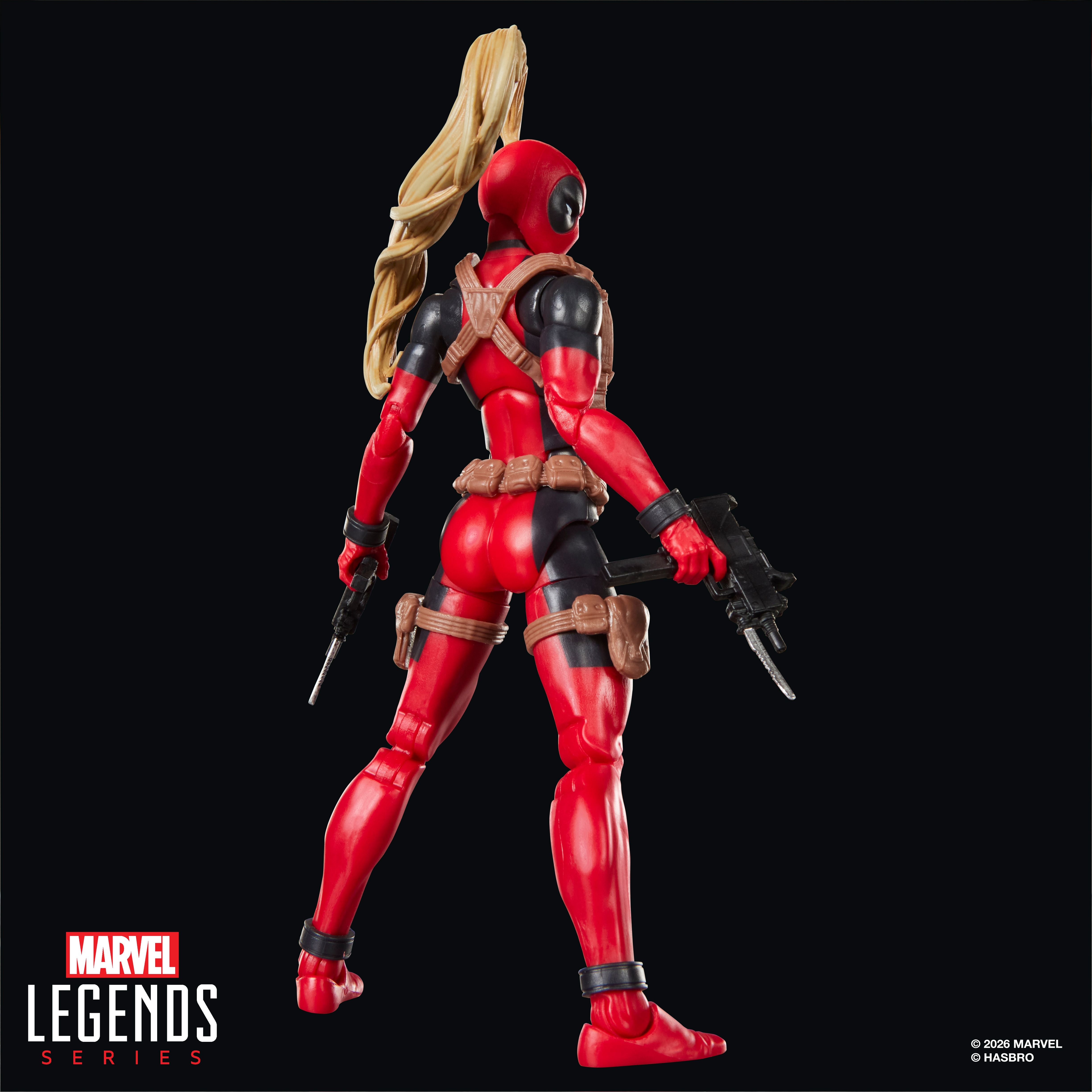 Lady Deadpool Marvel Legends 6-Inch Figure — Back View Showing Katana Harness