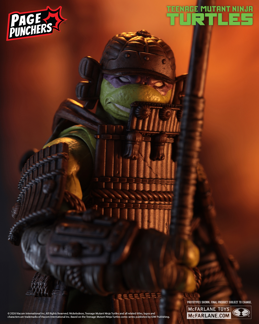 Donatello TMNT Page Punchers 5-Inch Figure — Figure Detail Close-Up on Samurai Armor and Face