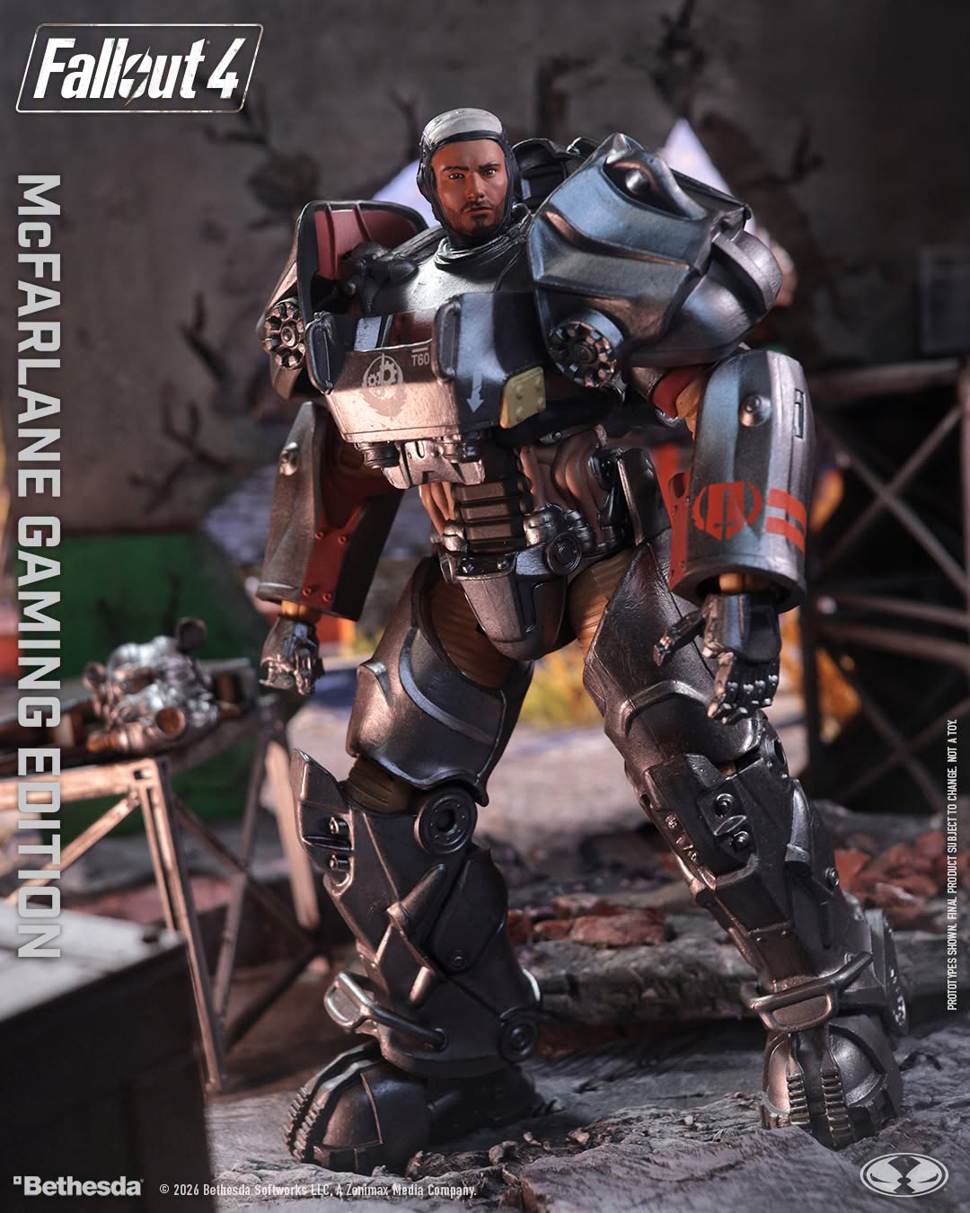 Paladin Danse Fallout 4 Gaming Edition 7-Inch Figure — Unmasked Head Portrait Front View