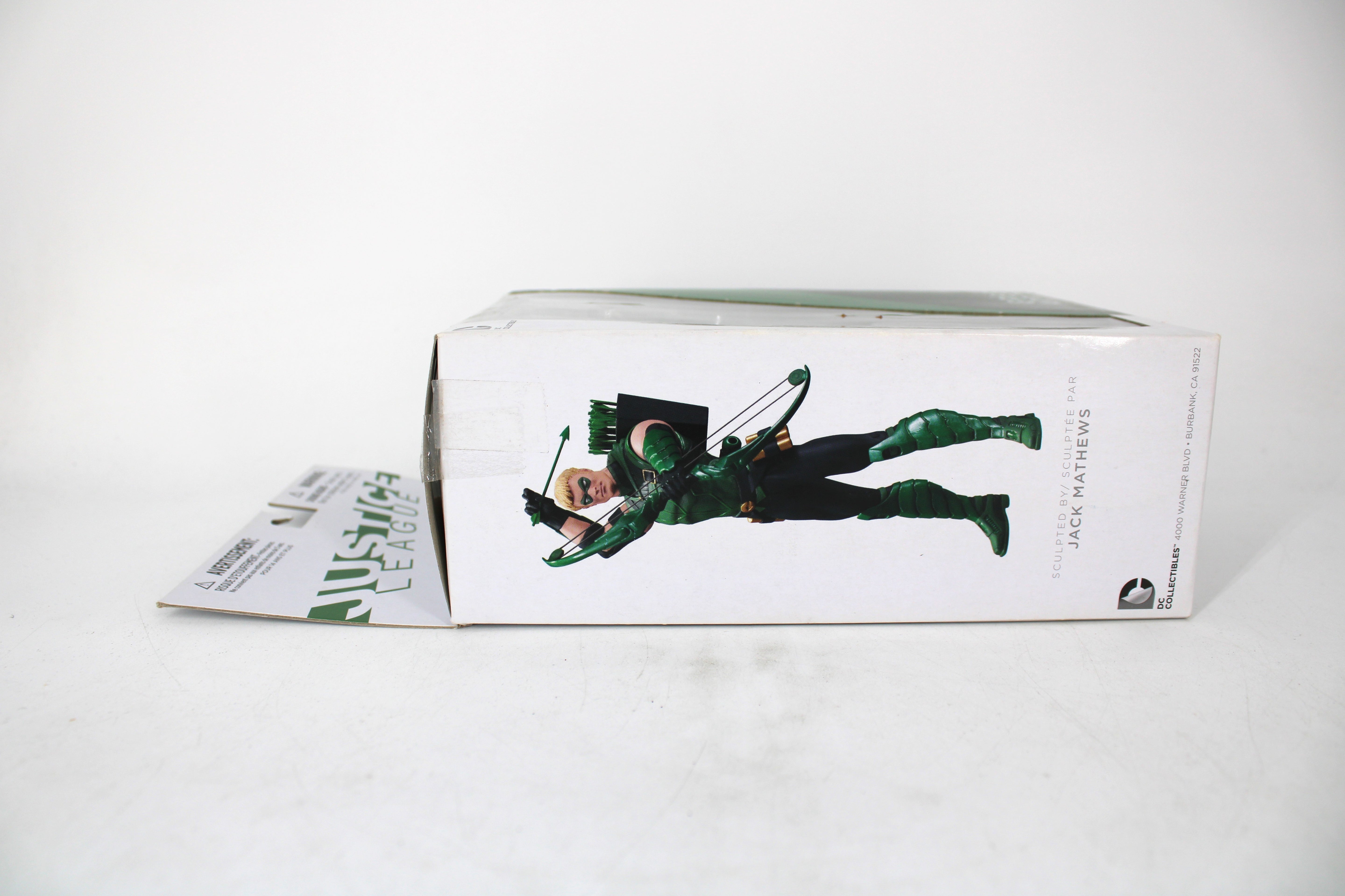 Green Arrow New 52 Justice League DC Collectibles — Side Panel with Jack Mathews Sculptor Credit