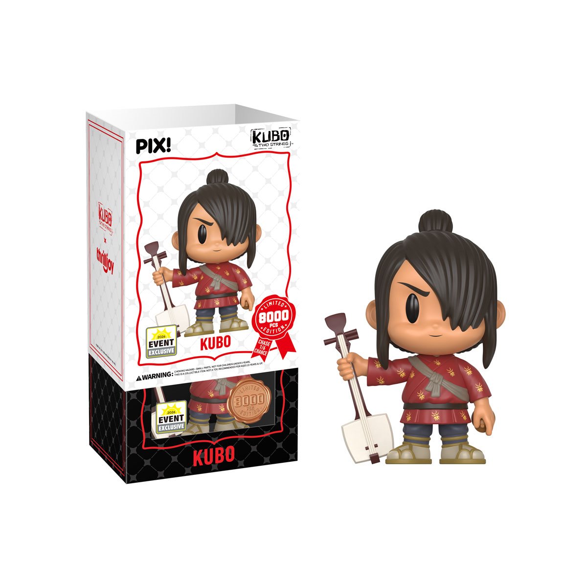 Kubo PIX! Vinyl Figure with White Box Packaging and Figure Side by Side
