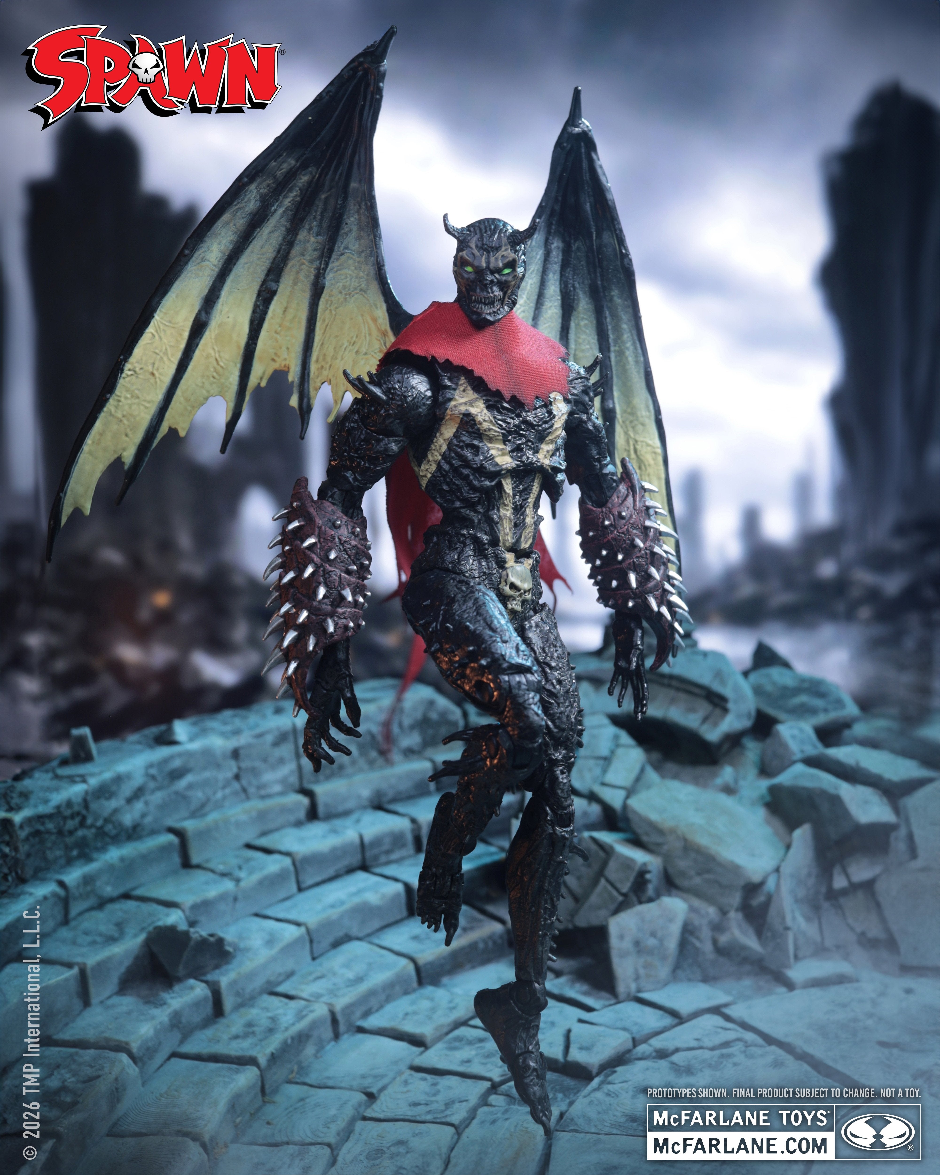 Nightmare Spawn Classic 7-Inch Figure — Articulation Pose Showing Dynamic Stride on Stone Base