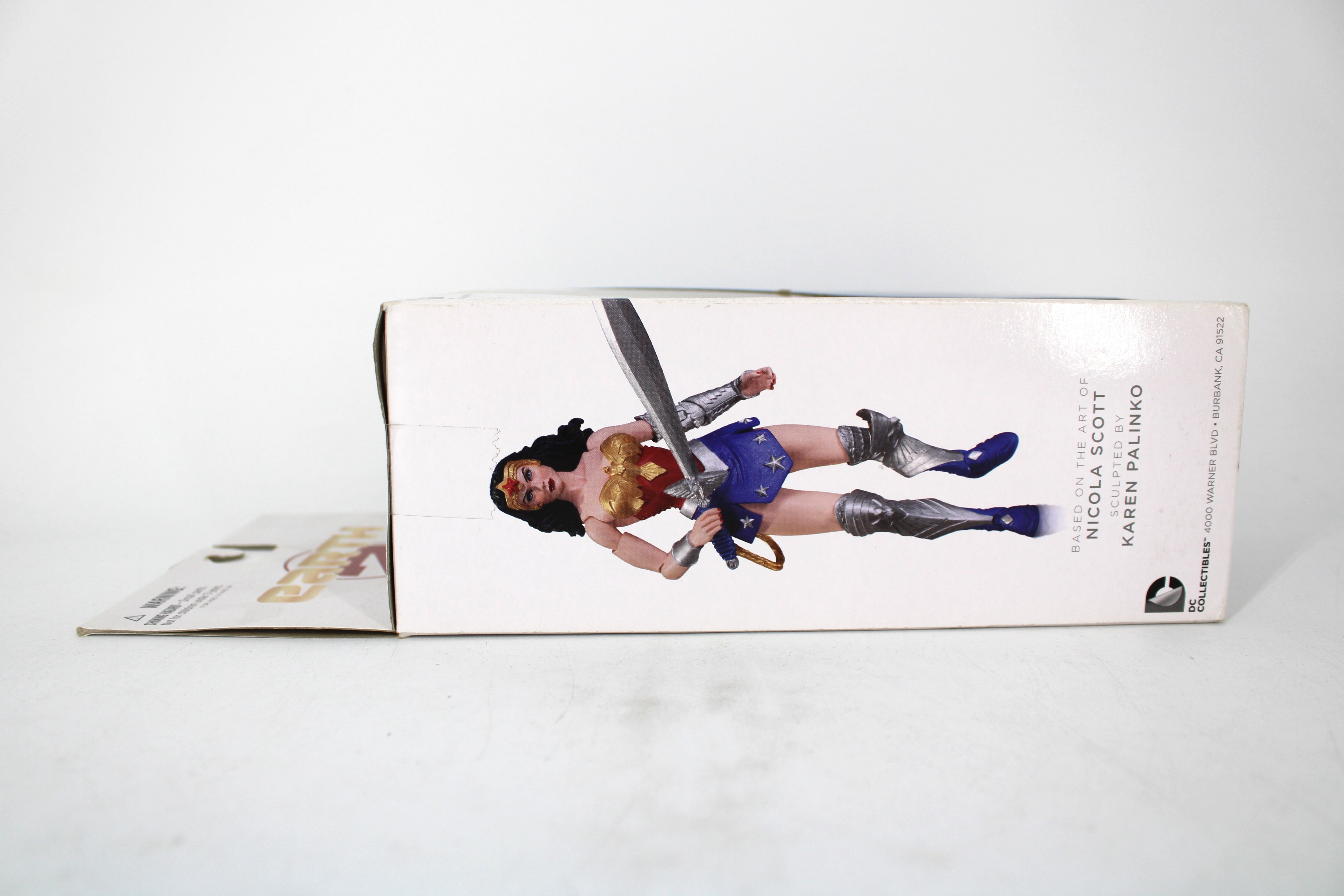 Wonder Woman Earth 2 New 52 DC Collectibles Figure — Side Panel with Nicola Scott and Karen Palinko Credits