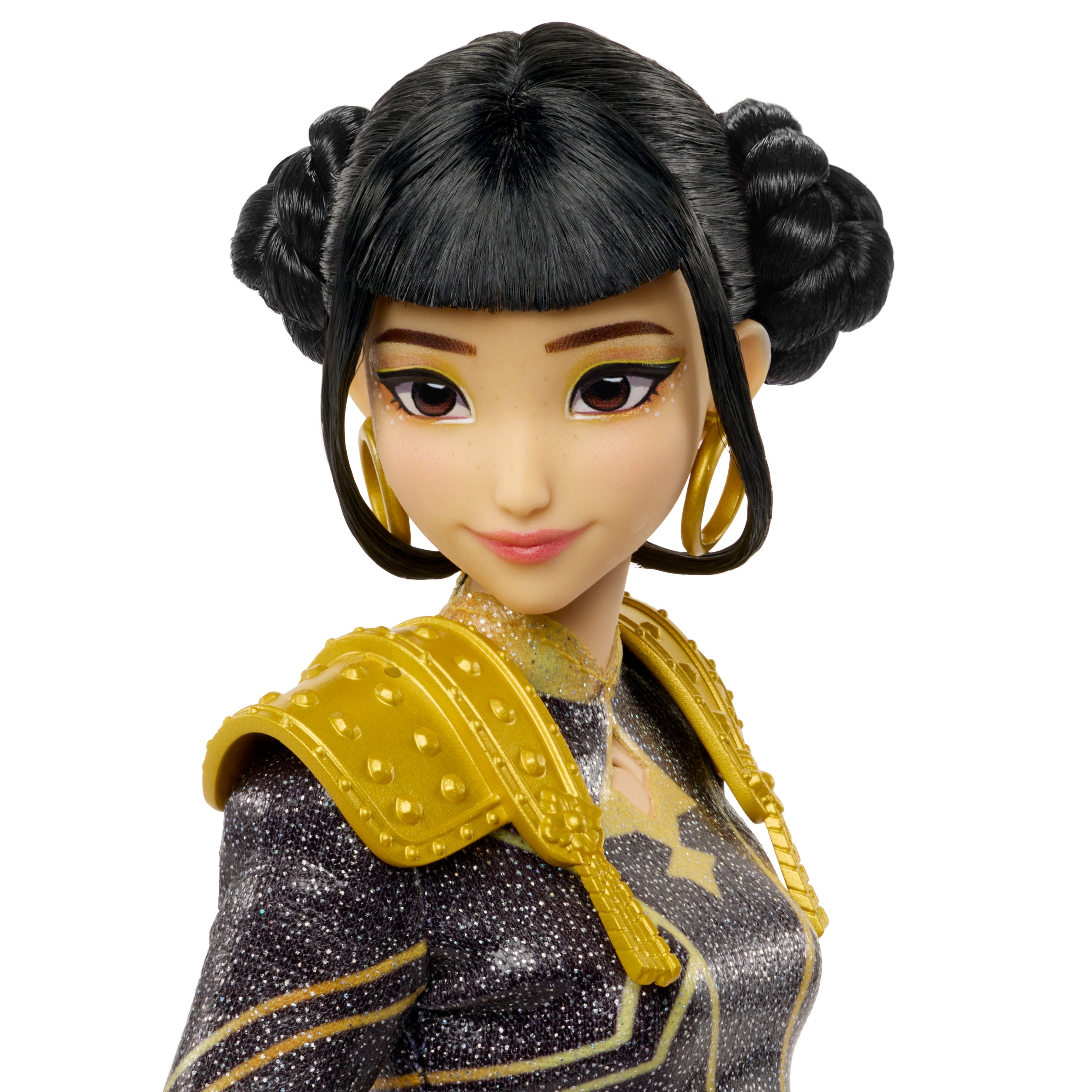 Zoey KPop Demon Hunters HUNTR/X Singing Fashion Doll — Face and Pauldron Detail