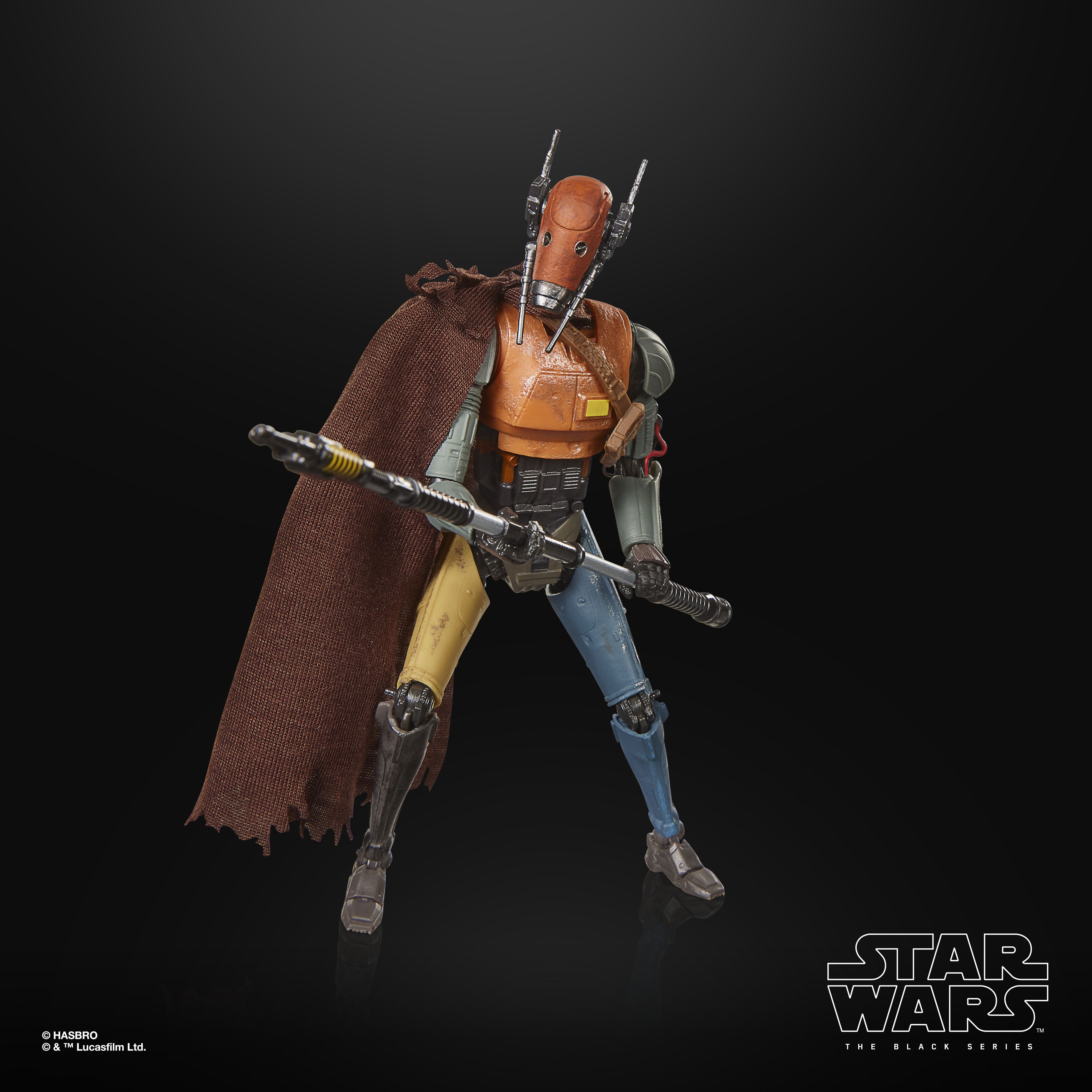 Mercenary Guard Droid Black Series 6-Inch Figure — Articulation Pose with Staff in Two-Handed Grip