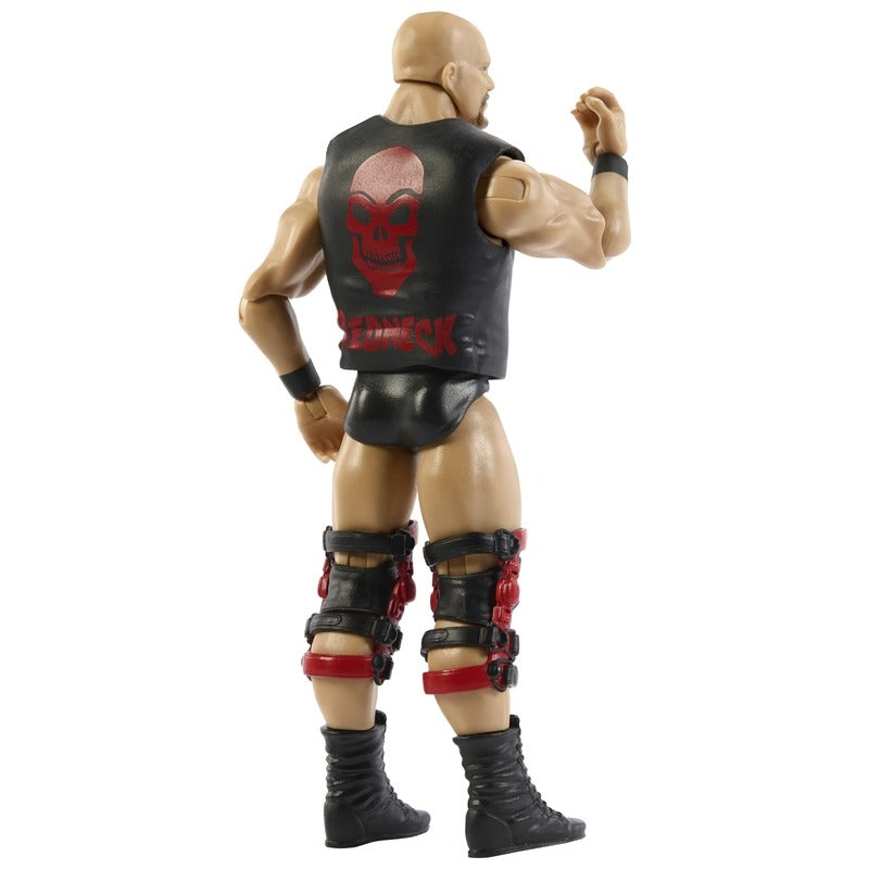 Stone Cold Steve Austin WWE Main Event 6-Inch Figure — Back View Showing Bionic Redneck Skull Vest