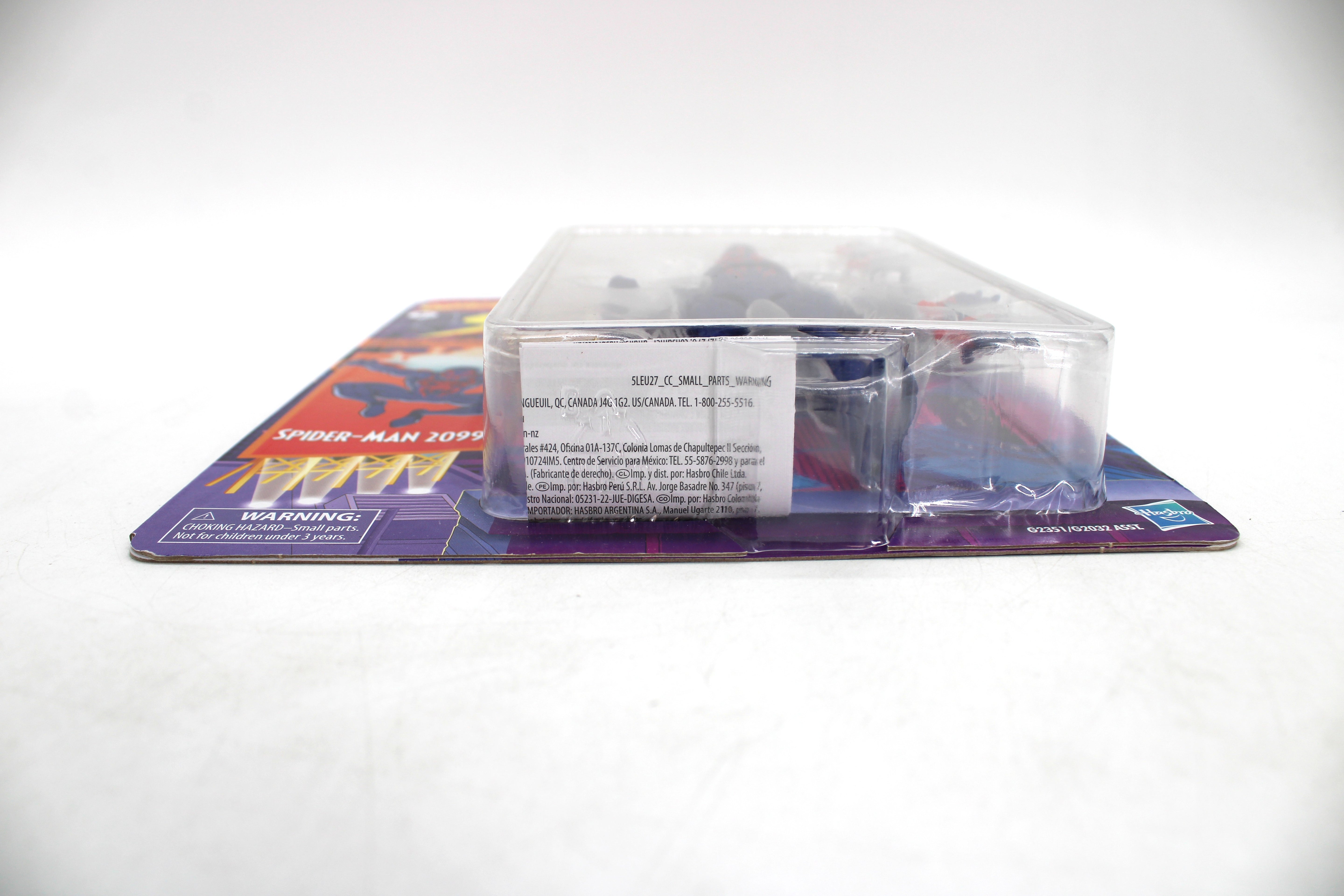 Spider-Man 2099 Marvel Legends Retro Carded 6-Inch Figure — Package Detail with Warning Label