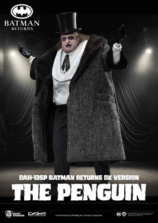 Penguin DAH-135P Batman Returns DX 8-Inch Figure — Front View Arms Outstretched with Top Hat
