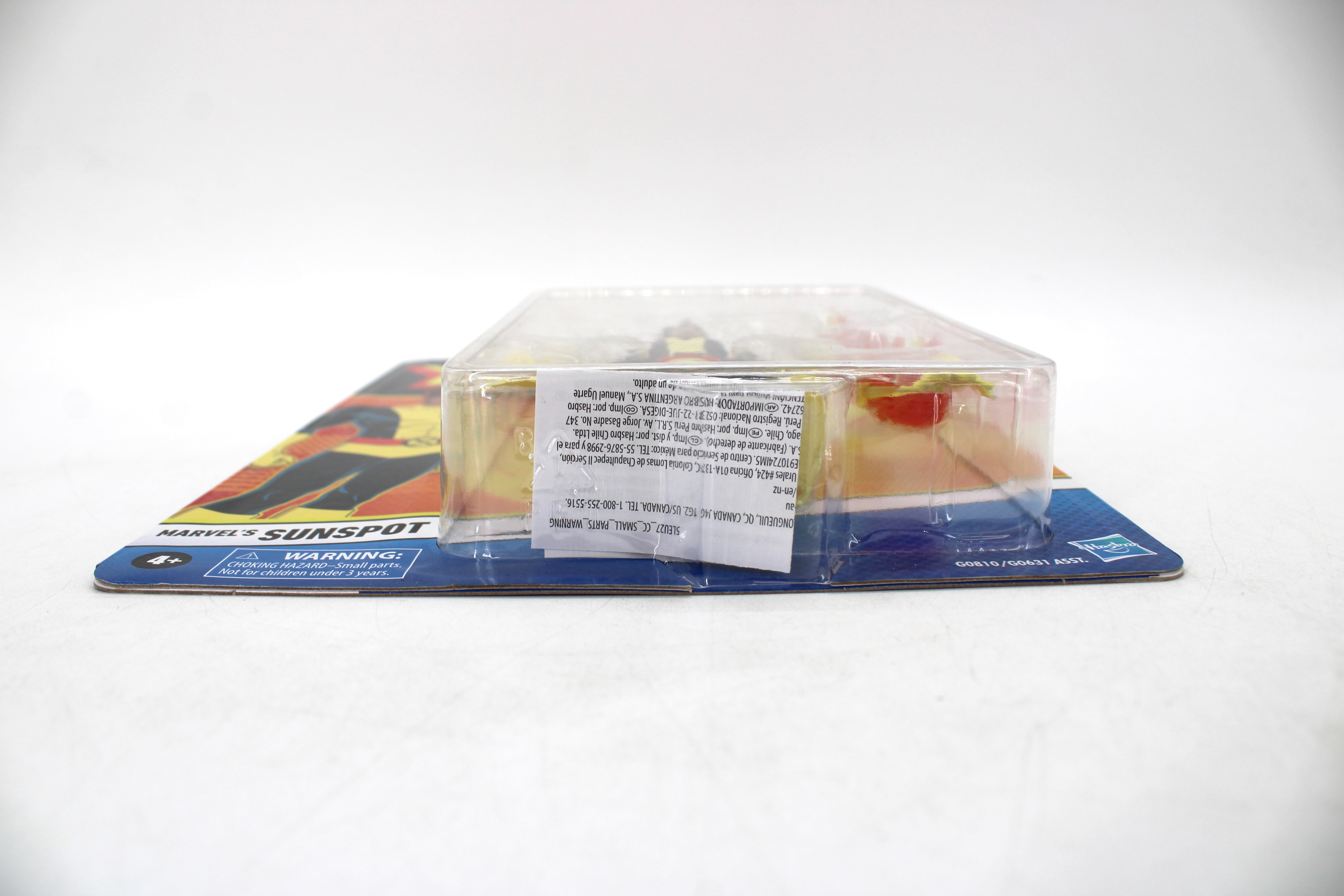 Sunspot Marvel Legends Series X-Men '97 6-Inch Action Figure — Side View Showing Package Detail and Warning Label