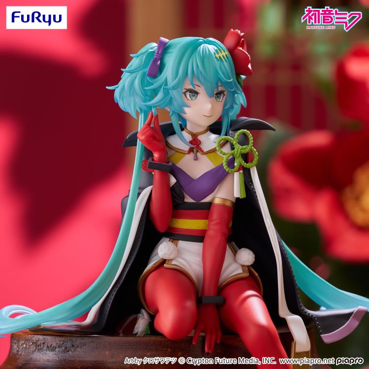 Hatsune Miku Flower Fairy Camellia Noodle Stopper Figure — Three-Quarter Front View Showing Costume Detail