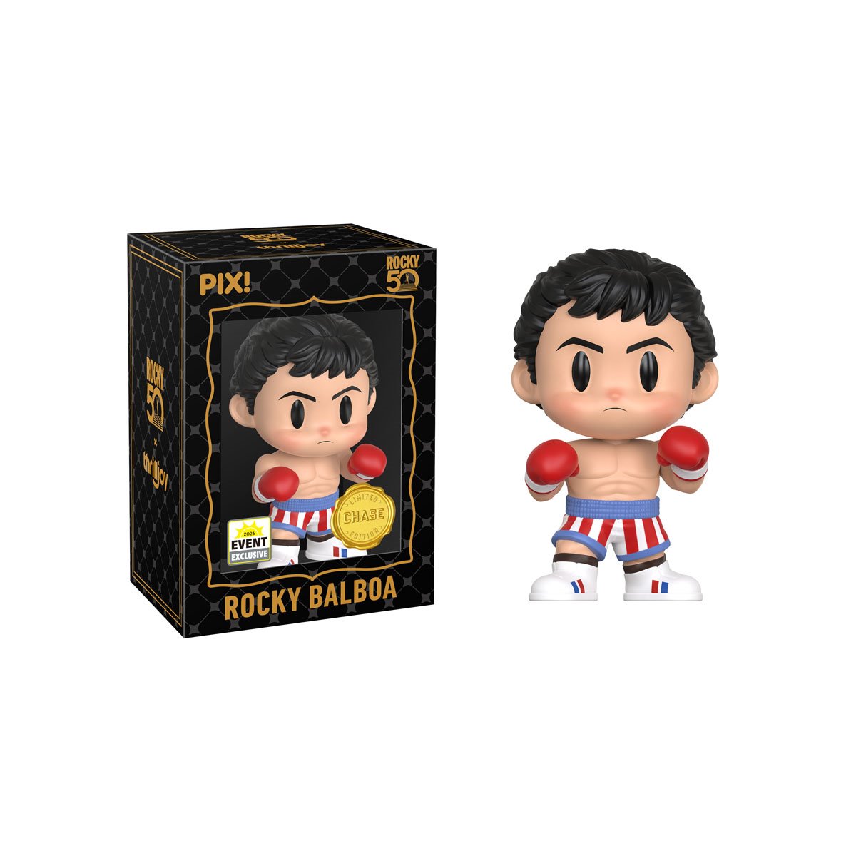 Rocky Balboa Pix! Vinyl Chase Variant — Boxing Look with Red Gloves and Stars-and-Stripes Shorts Out of Box