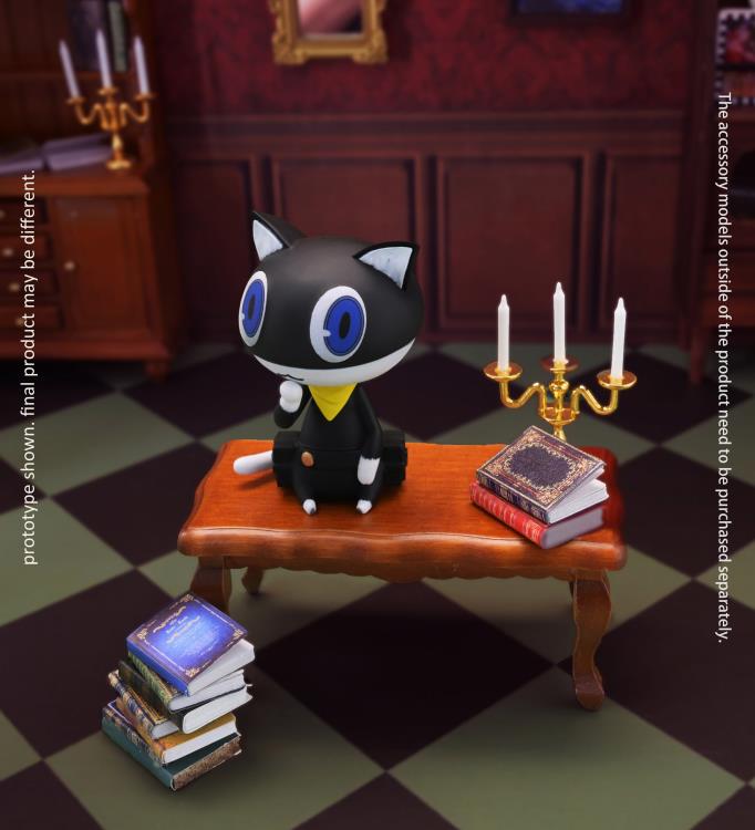 Mona Persona 5 Companion Figure — Front View Seated on Table