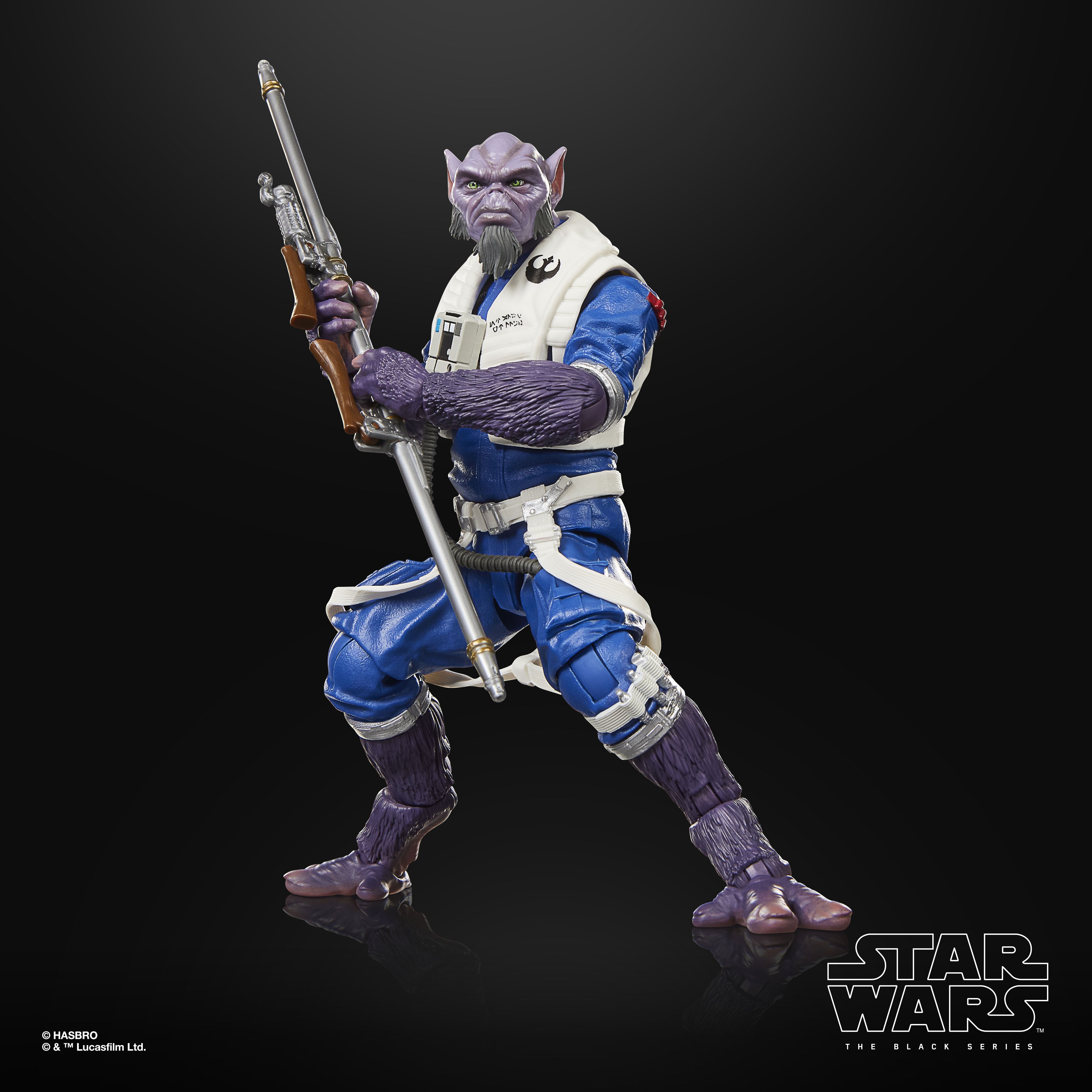 Zeb Orrelios Black Series 6-Inch Deluxe Figure — Side View Combat Stance with Extended Bo Rifle