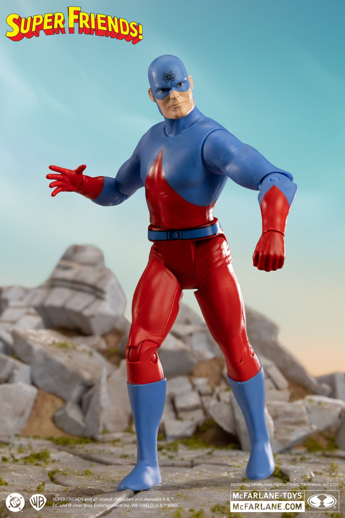 The Atom DC Retro Super Friends 6-Inch Figure — Action Pose Side Angle