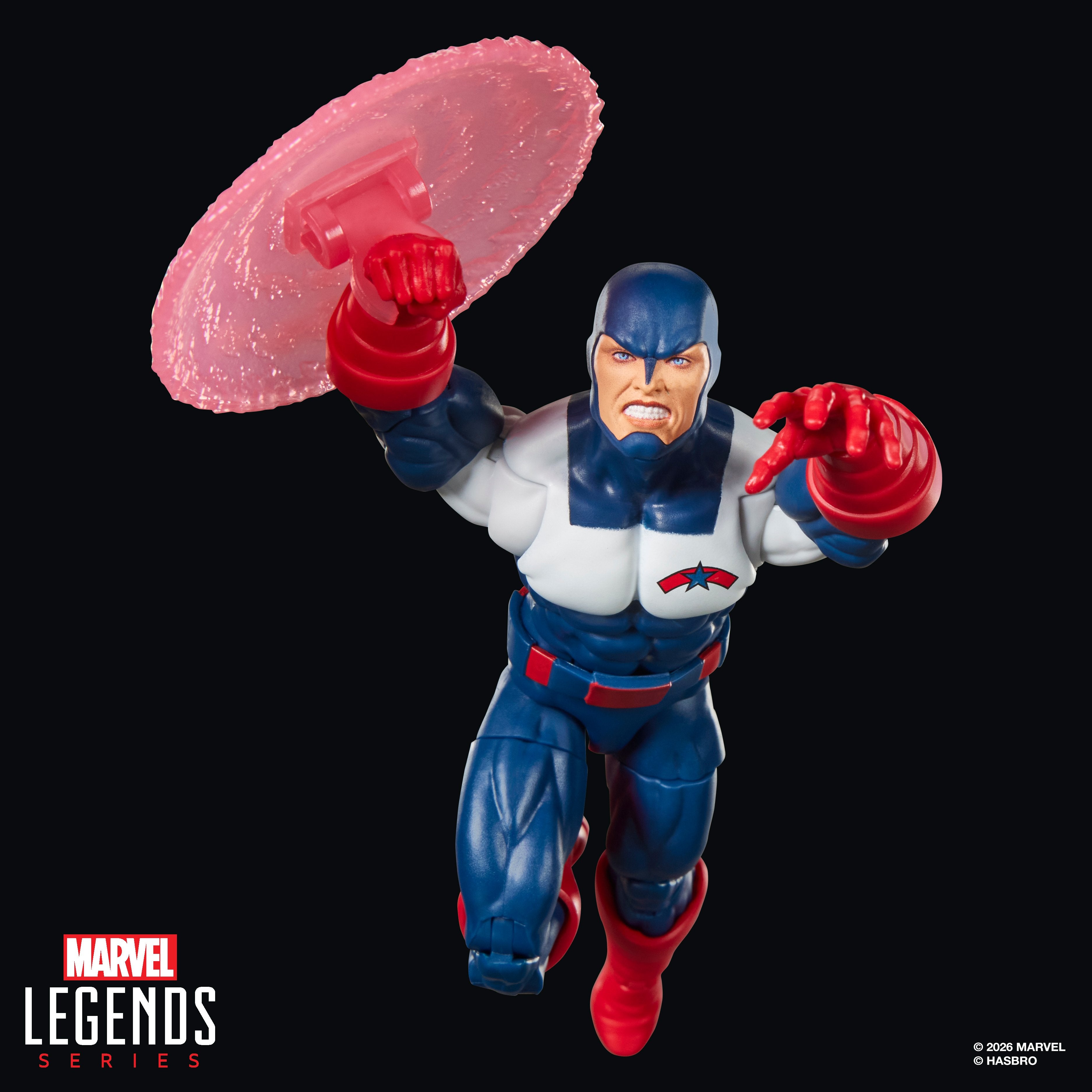 U.S. Agent Marvel Legends 6-Inch Figure — Articulation Pose Leaping Overhead View