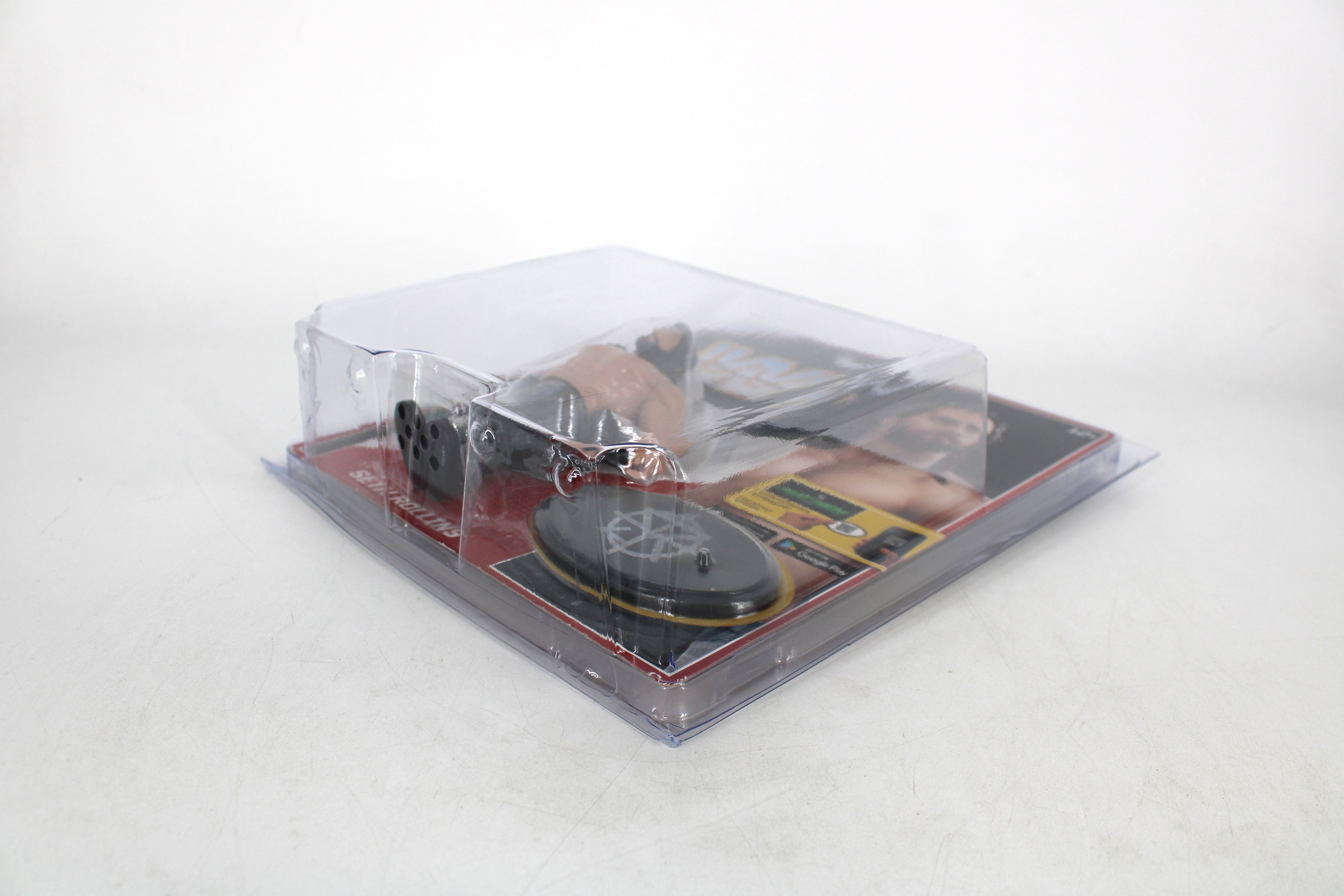 Seth Rollins WWE Retro Series 3 Action Figure — Bubble Detail with Clear Clamshell Protector Angled View