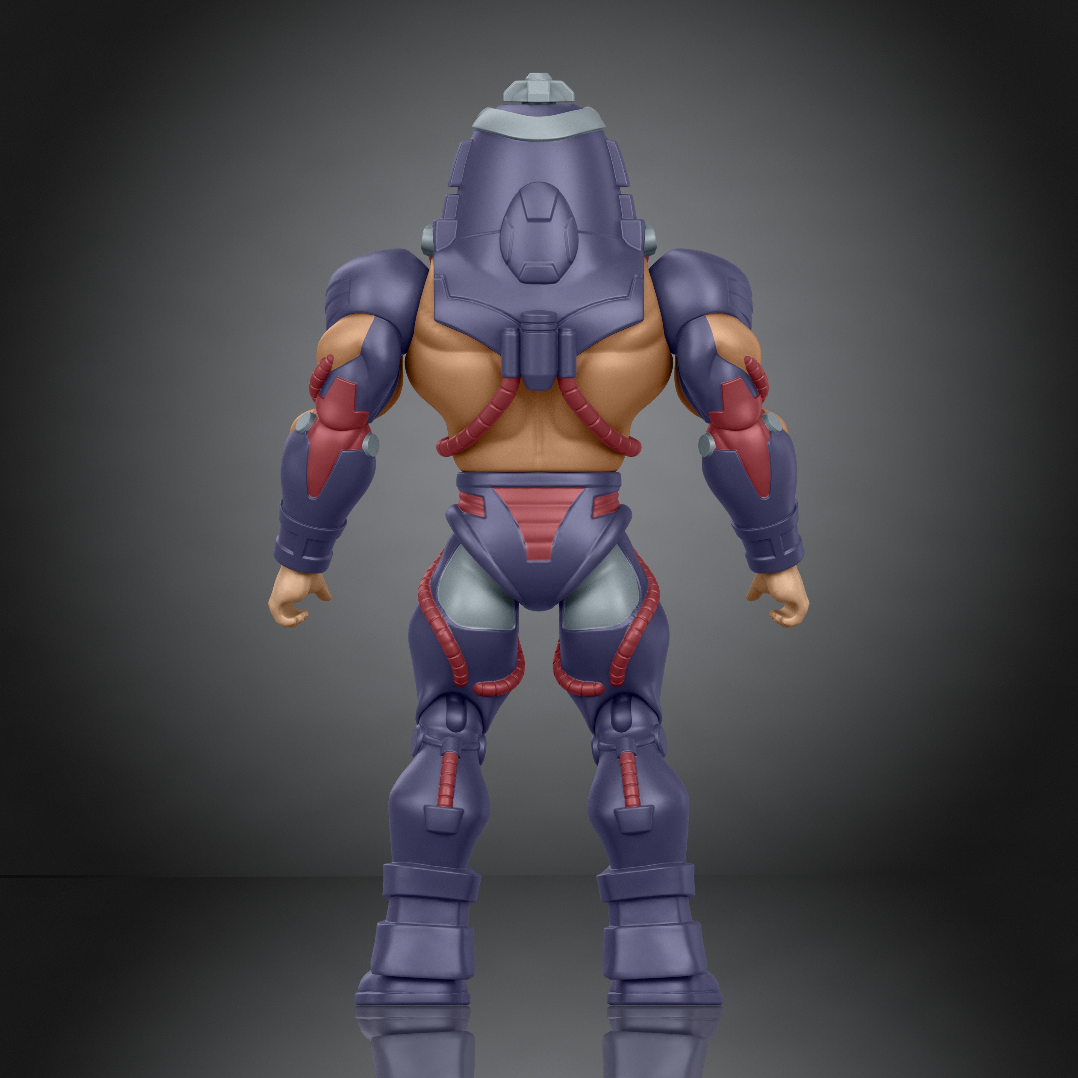 Man-E-Faces MOTU Origins 200X Deluxe 5.5-Inch Figure — Back View Showing Helmet Mechanism