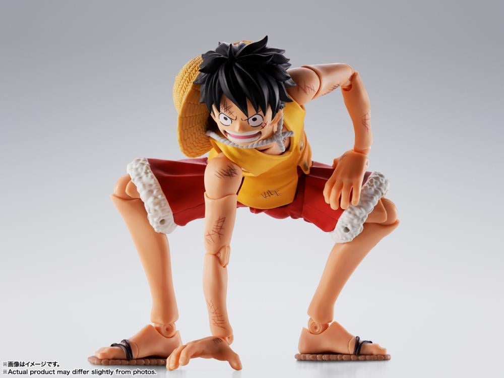 Monkey D. Luffy S.H.Figuarts 5.7-Inch Figure — Low Crouching Pose Front View