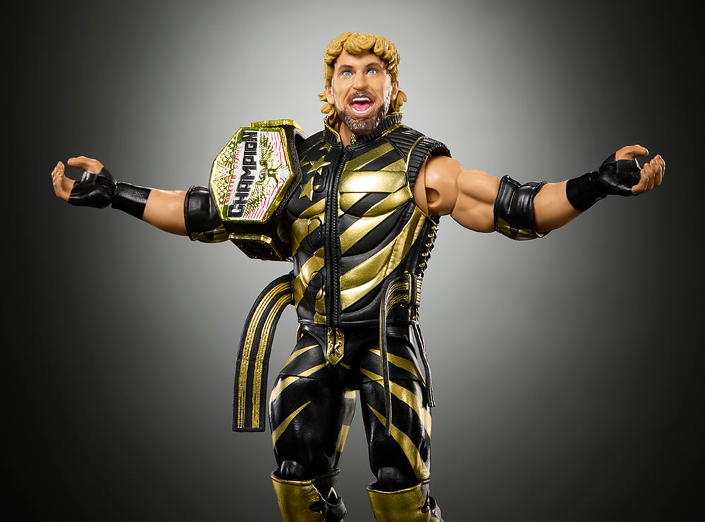Logan Paul WWE Ultimate Edition 6-Inch Figure — Figure Detail Close-Up with US Championship and Alternate Head