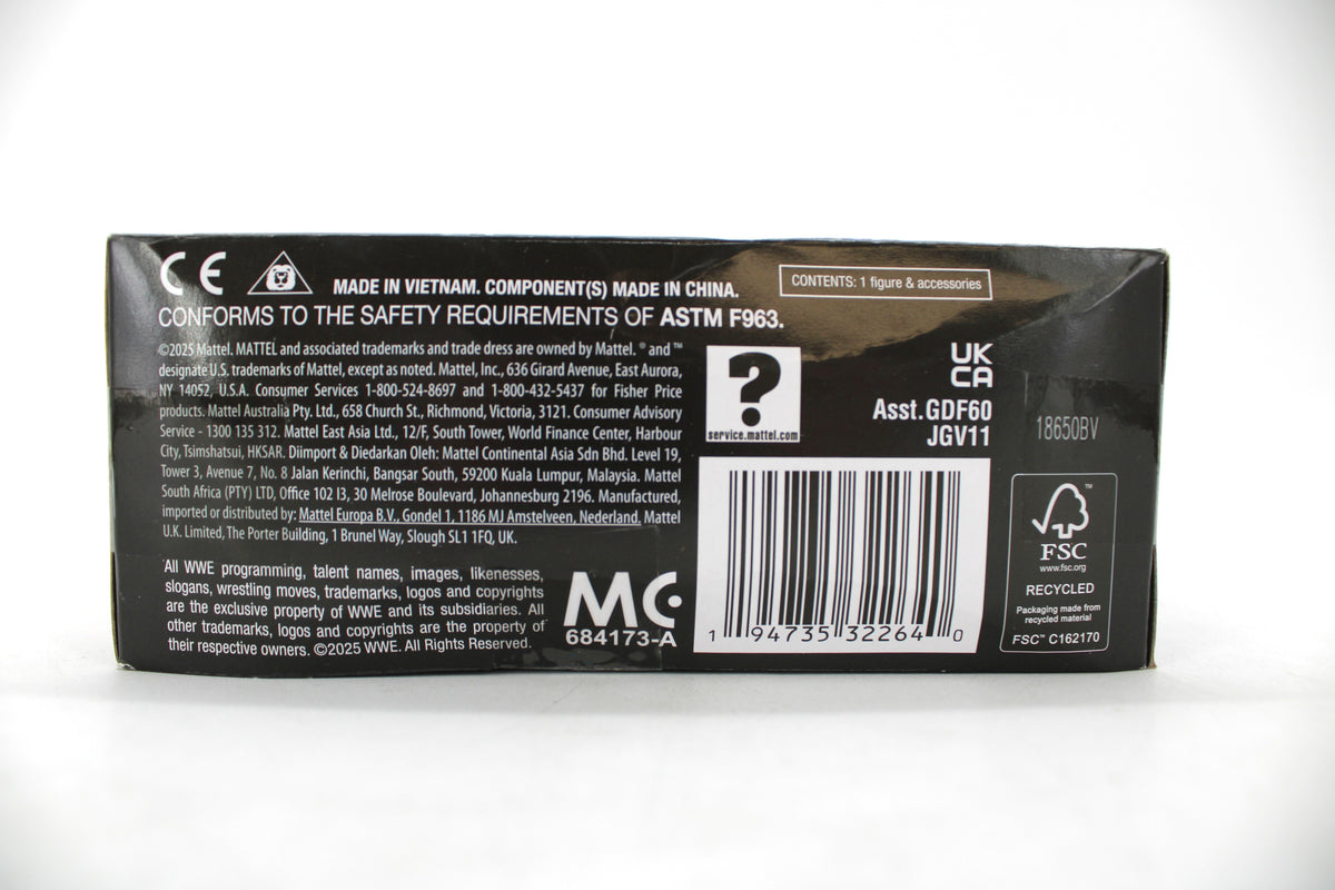 John Cena WWE Elite Collection Collector's Edition Figure — Package Detail with Barcode and Legal Text