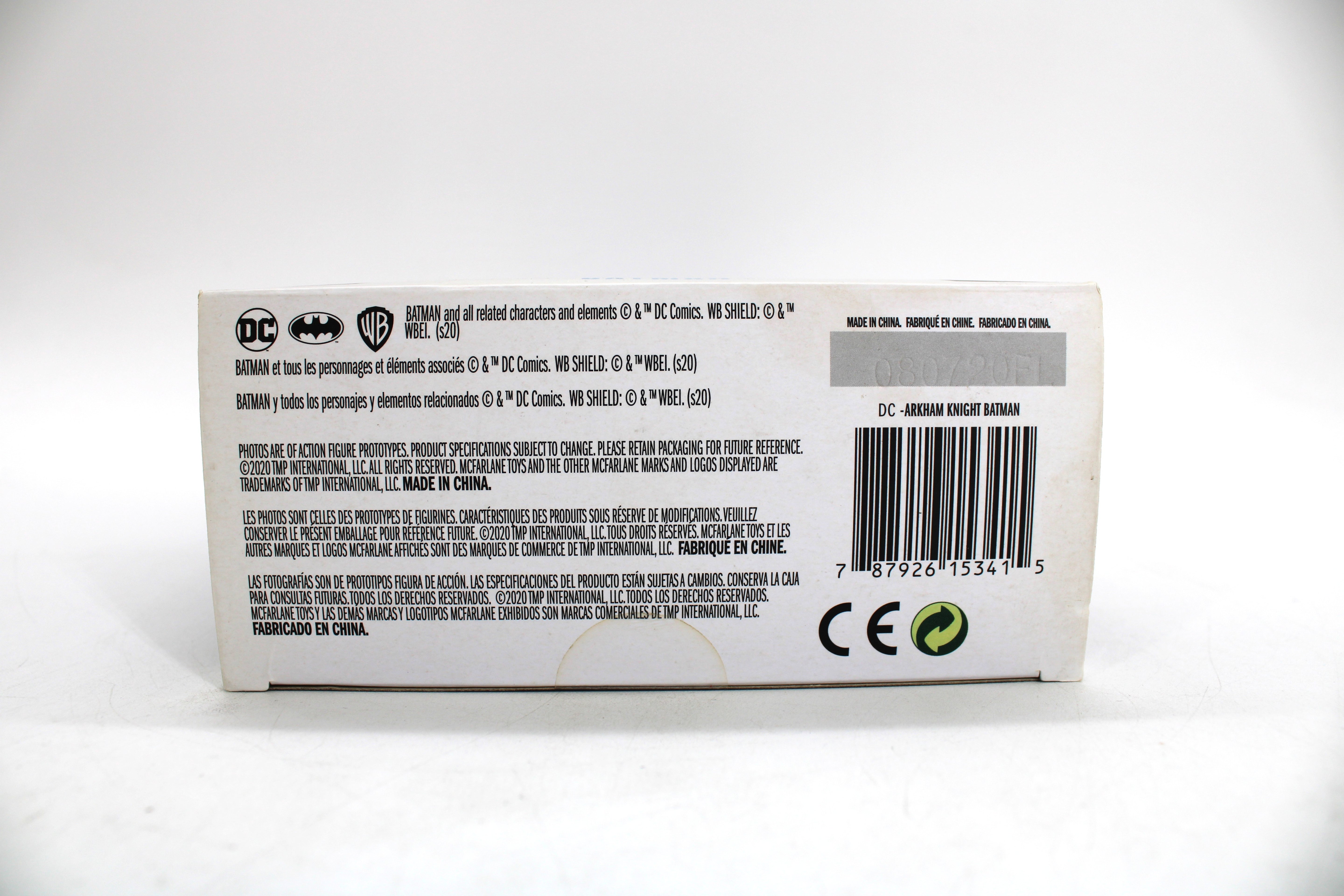 Batman Arkham Knight DC Multiverse 7-Inch Action Figure — Package Detail with Barcode and Copyright Text