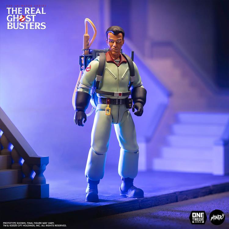 Winston Zeddemore Real Ghostbusters Mondo 1/12 Figure — Full Front Standing Pose with Proton Pack