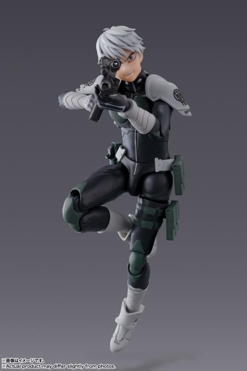Reno Ichikawa S.H.Figuarts Kaiju No. 8 5.7-Inch Figure — Jumping Aiming Pose Smiling Expression