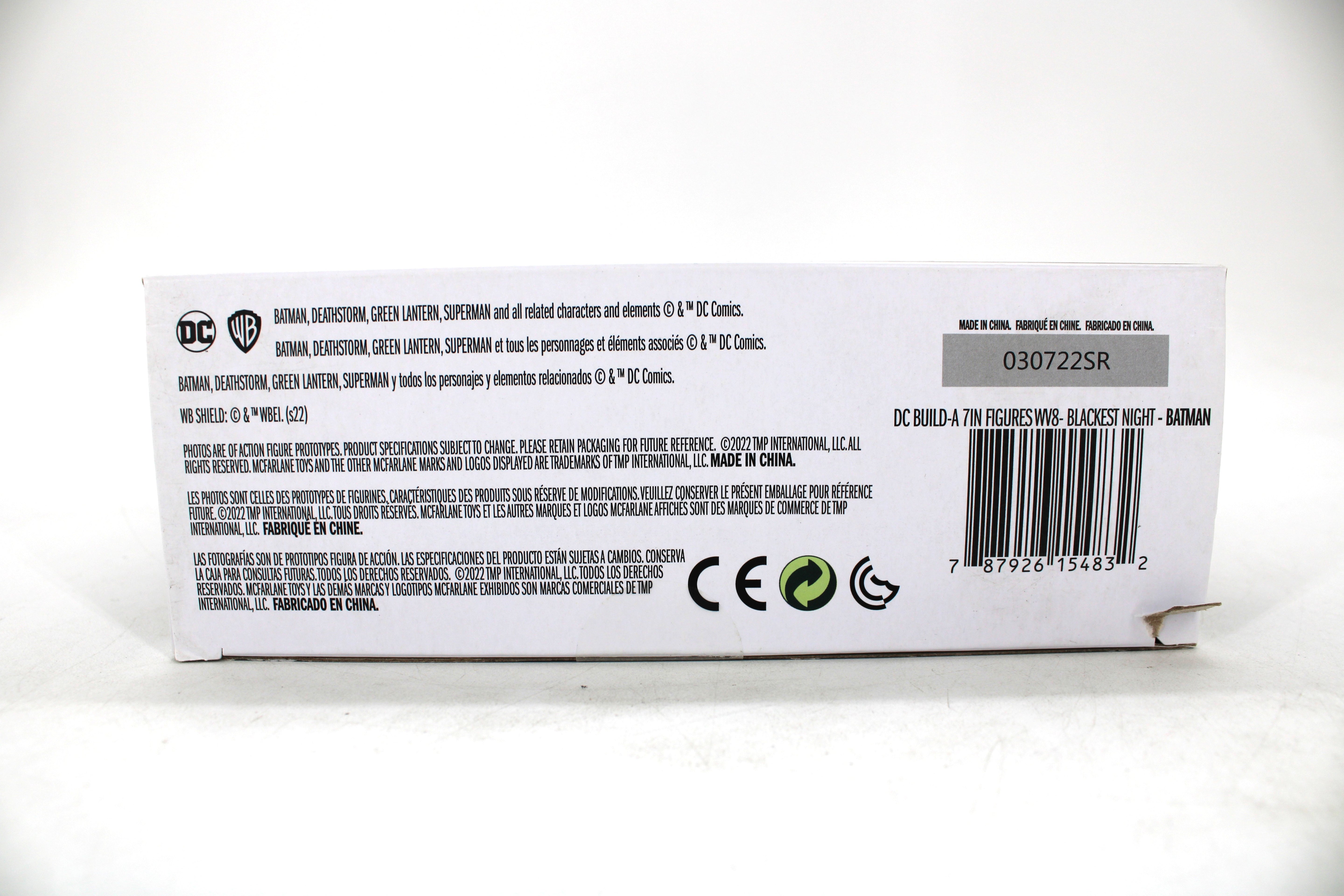 Batman Blackest Night DC Multiverse 7-Inch Action Figure — Package Detail with Barcode and Copyright Text