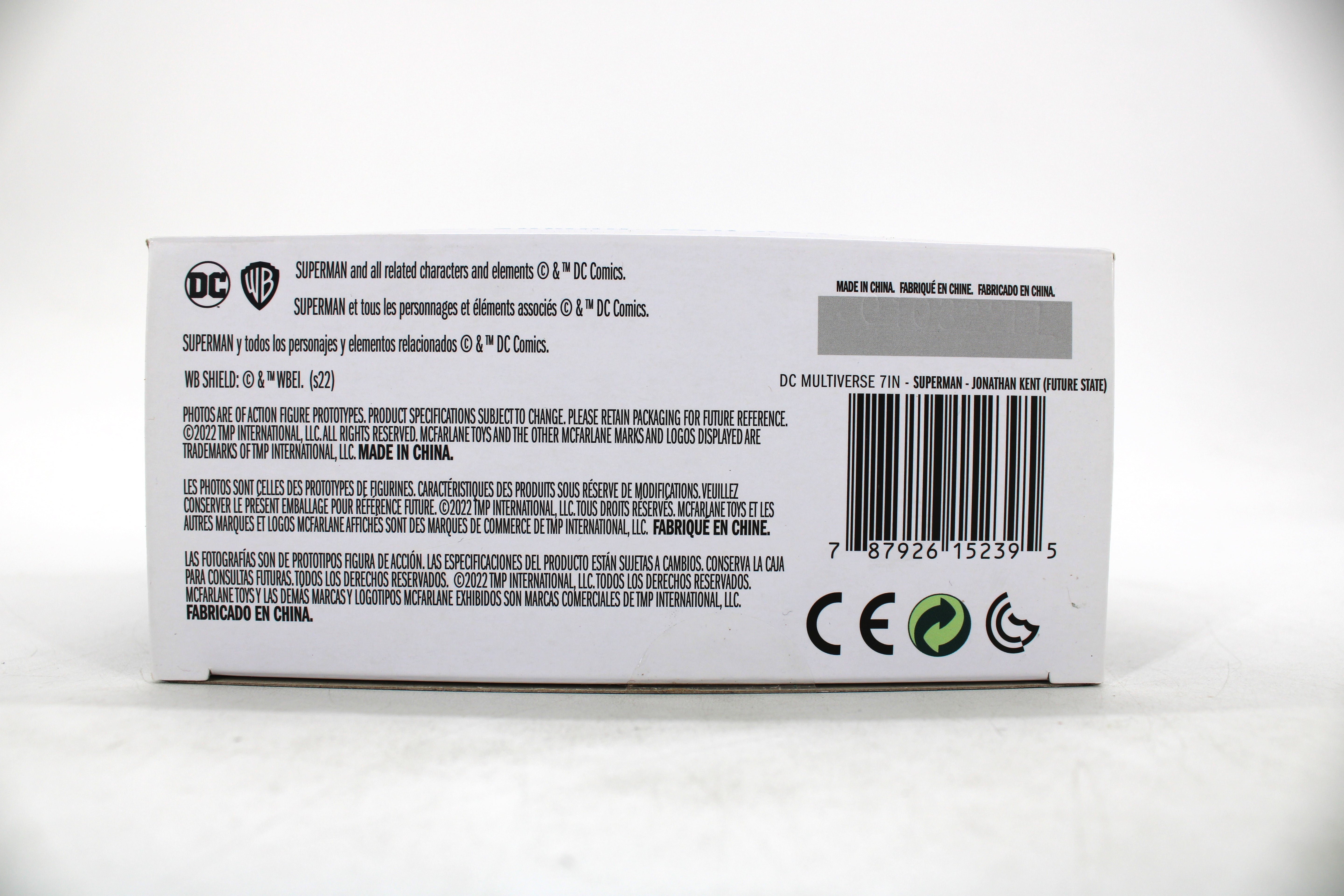 Superman Jon Kent DC Future State DC Multiverse 7-Inch — Package Detail with Barcode and Legal Text
