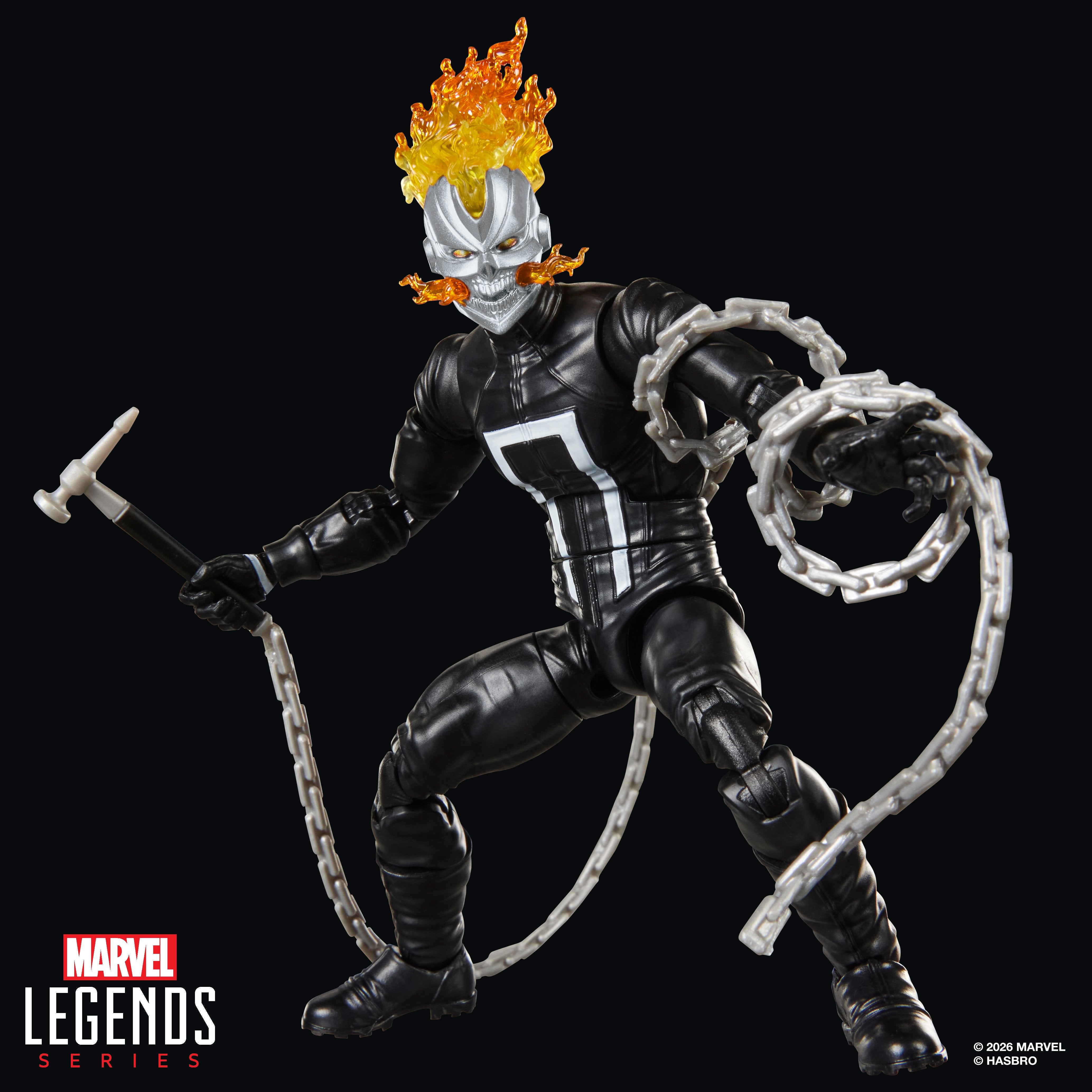 Ghost Rider Robbie Reyes Marvel Legends 6-Inch Figure — Articulation Pose with Chain and Pick Hammer