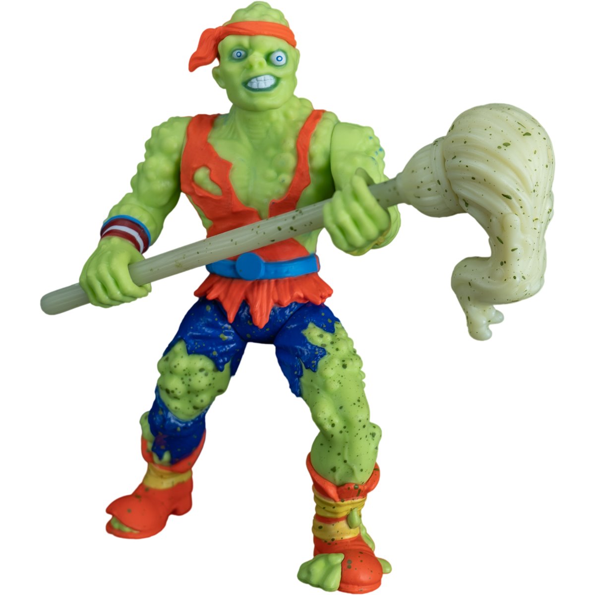 Toxie Toxic Crusaders 5-Inch Figure — Front View Holding Glow Mop