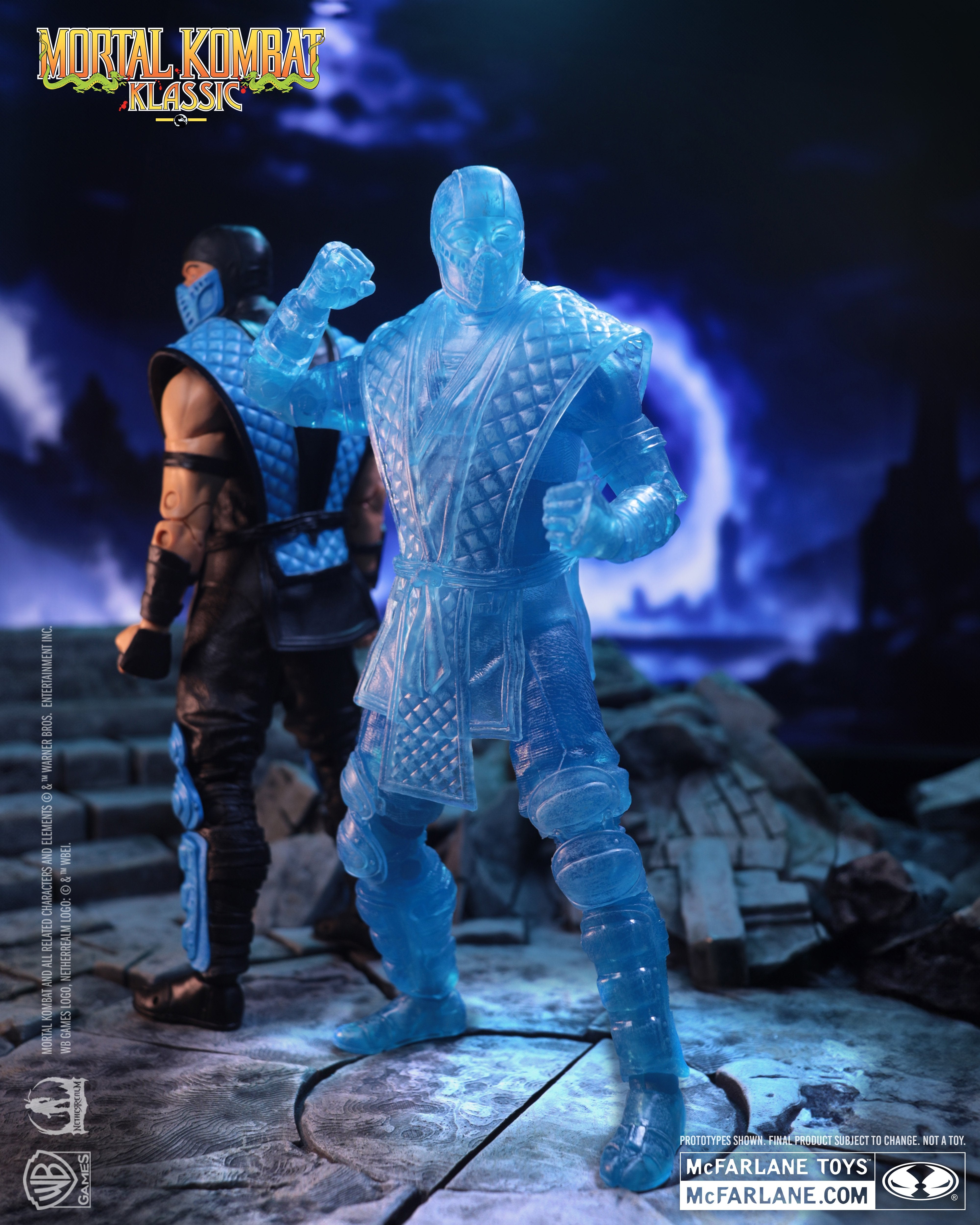 Sub-Zero Ice Clone Mortal Kombat Klassic 7-Inch Figure — Back View with Standard Sub-Zero