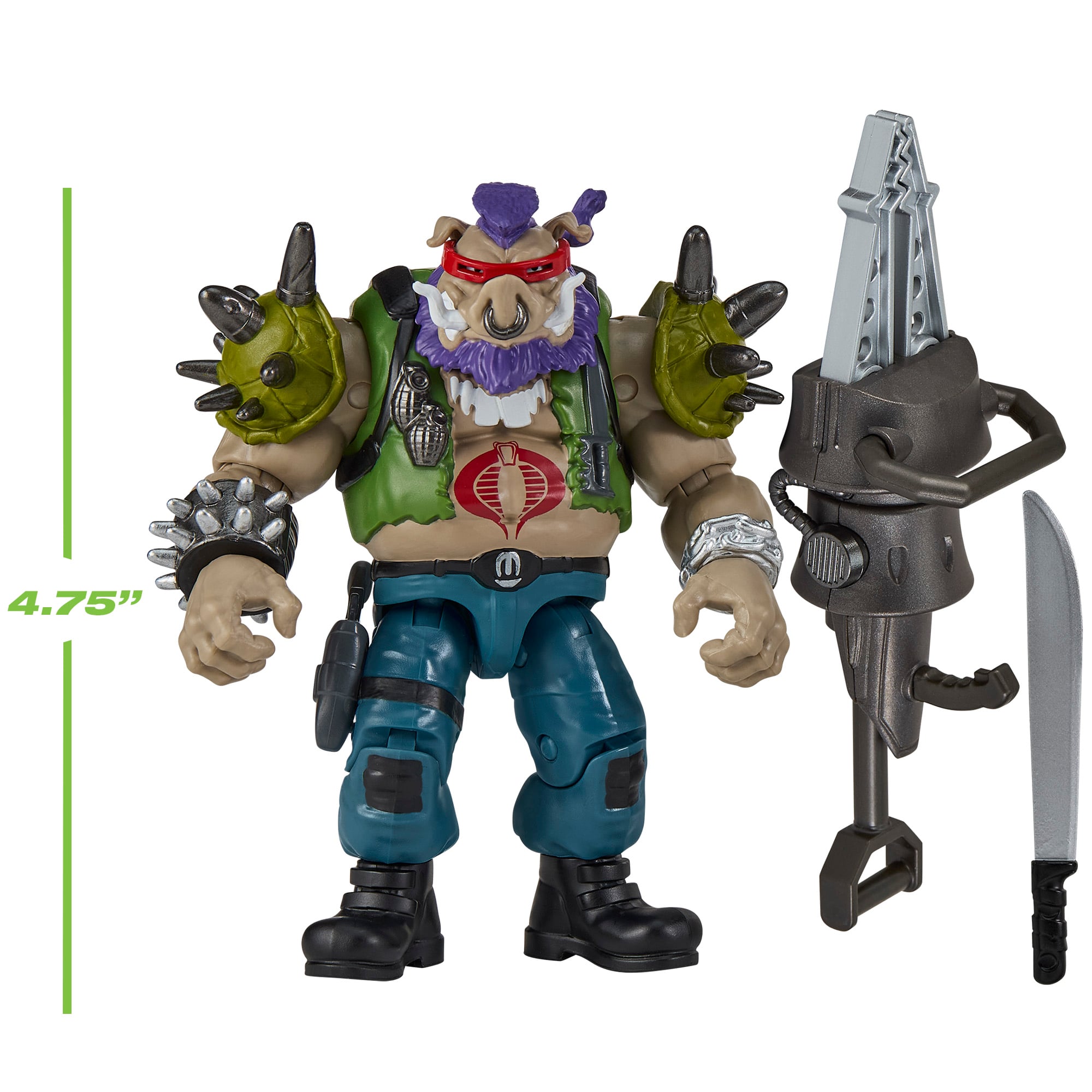 Bebop as Ripper TMNT x GI Joe 4.5-Inch Figure — Scale Reference with Accessories Included