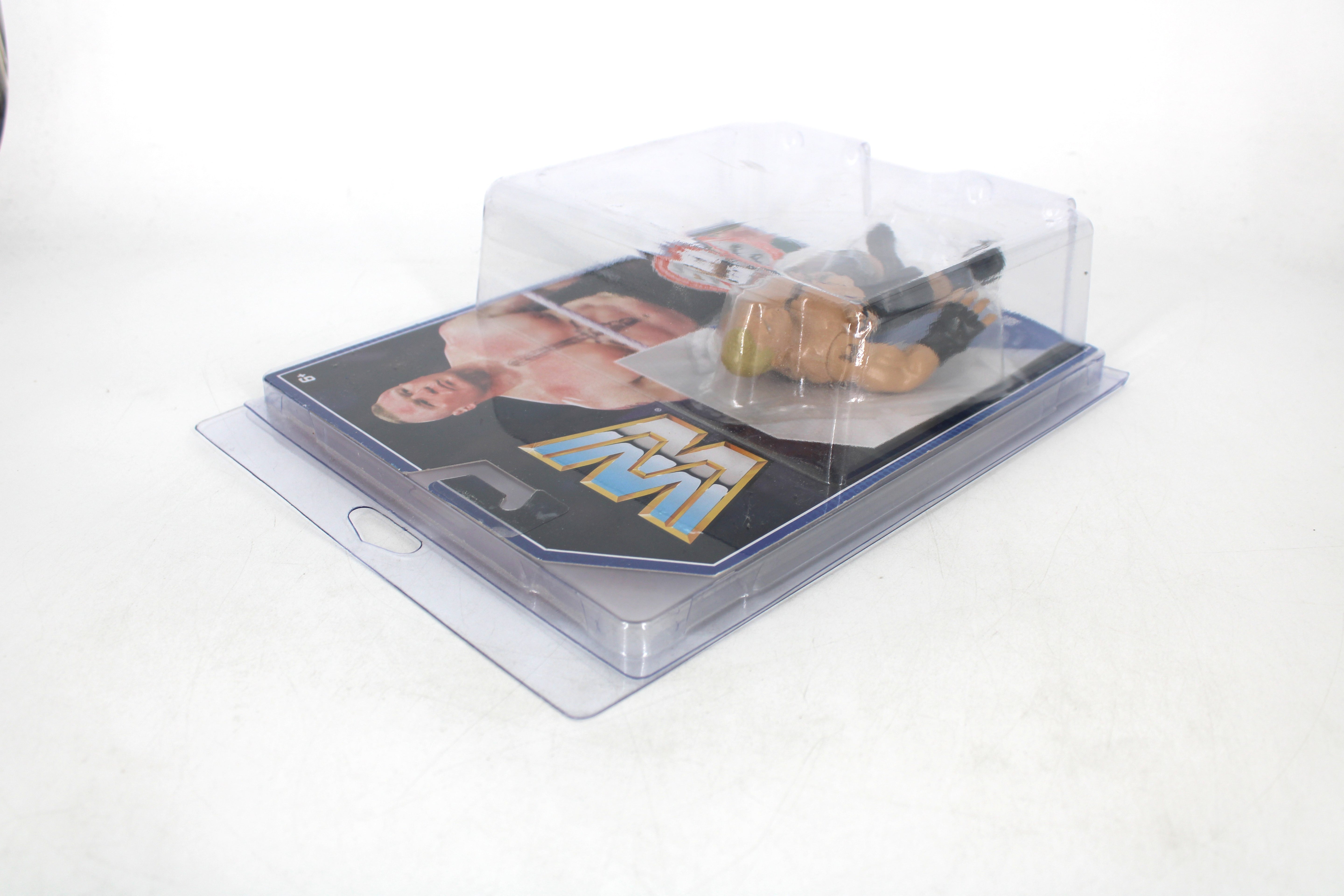 Brock Lesnar WWE Retro Action Figure — Back Angle Showing Mattel Logo Card Art and Figure in Bubble