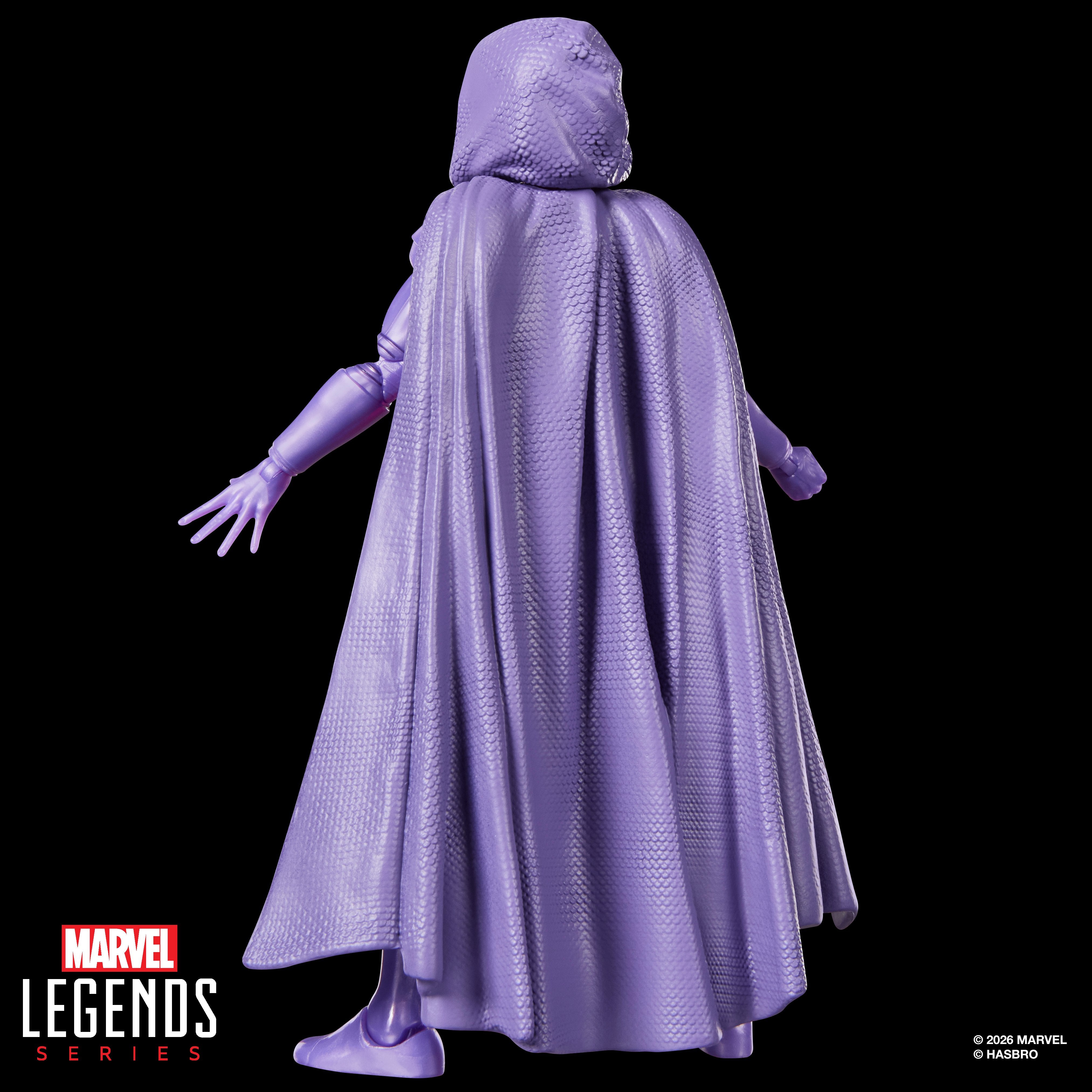 Psylocke Marvel Legends 6-Inch Figure — Back View Showing Textured Scale Cape Detail