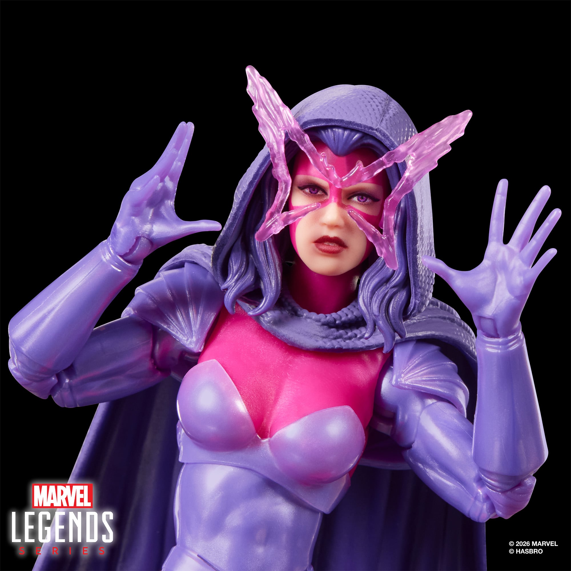 Psylocke Marvel Legends 6-Inch Figure — Face and Psionic Butterfly Effect Close-Up