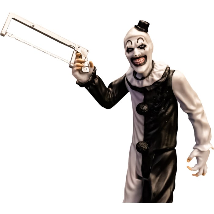 Art the Clown Terrifier 5-Inch Blood Bath Figure — Figure Detail Hacksaw Raised Close-Up