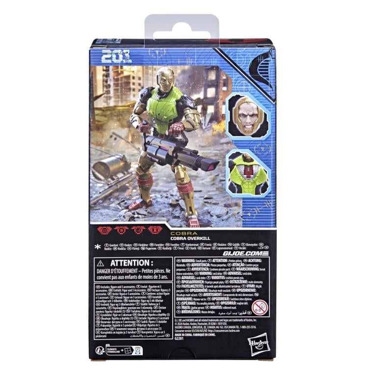 Cobra Overkill GI Joe Classified Series 6-Inch Figure — Box Back with Character Art and #201 Designation
