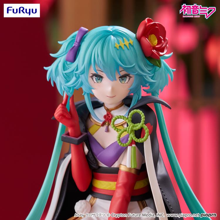Hatsune Miku Flower Fairy Camellia Noodle Stopper Figure — Upper Body Detail Showing Mizuhiki Cord Ornament