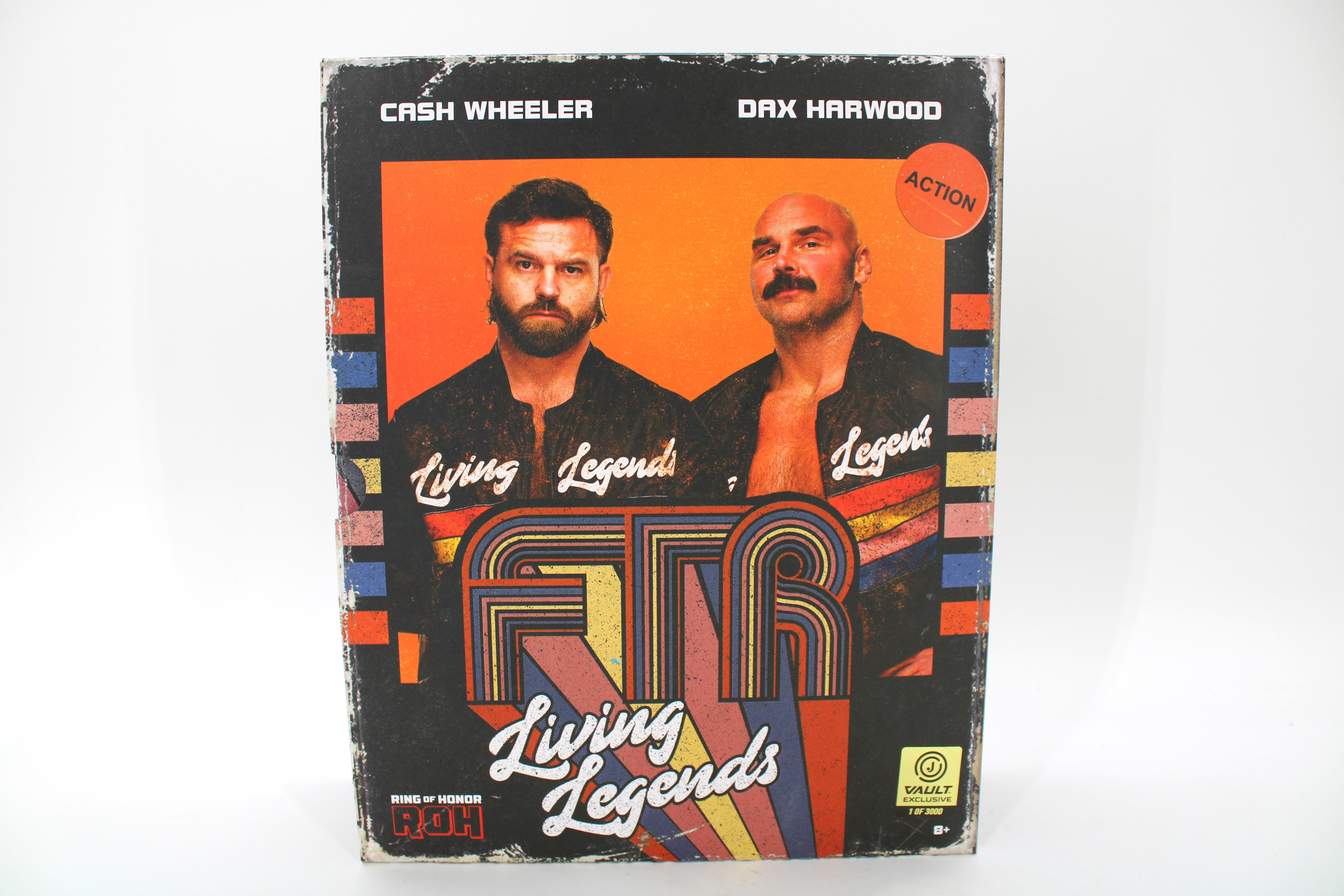 FTR Cash Wheeler & Dax Harwood ROH Living Legends 2-Pack — Box Art Close-Up with Vault Exclusive Sticker