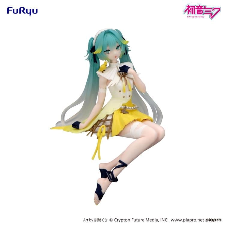 Hatsune Miku Canary Bird Noodle Stopper Figure — Front View on White Background