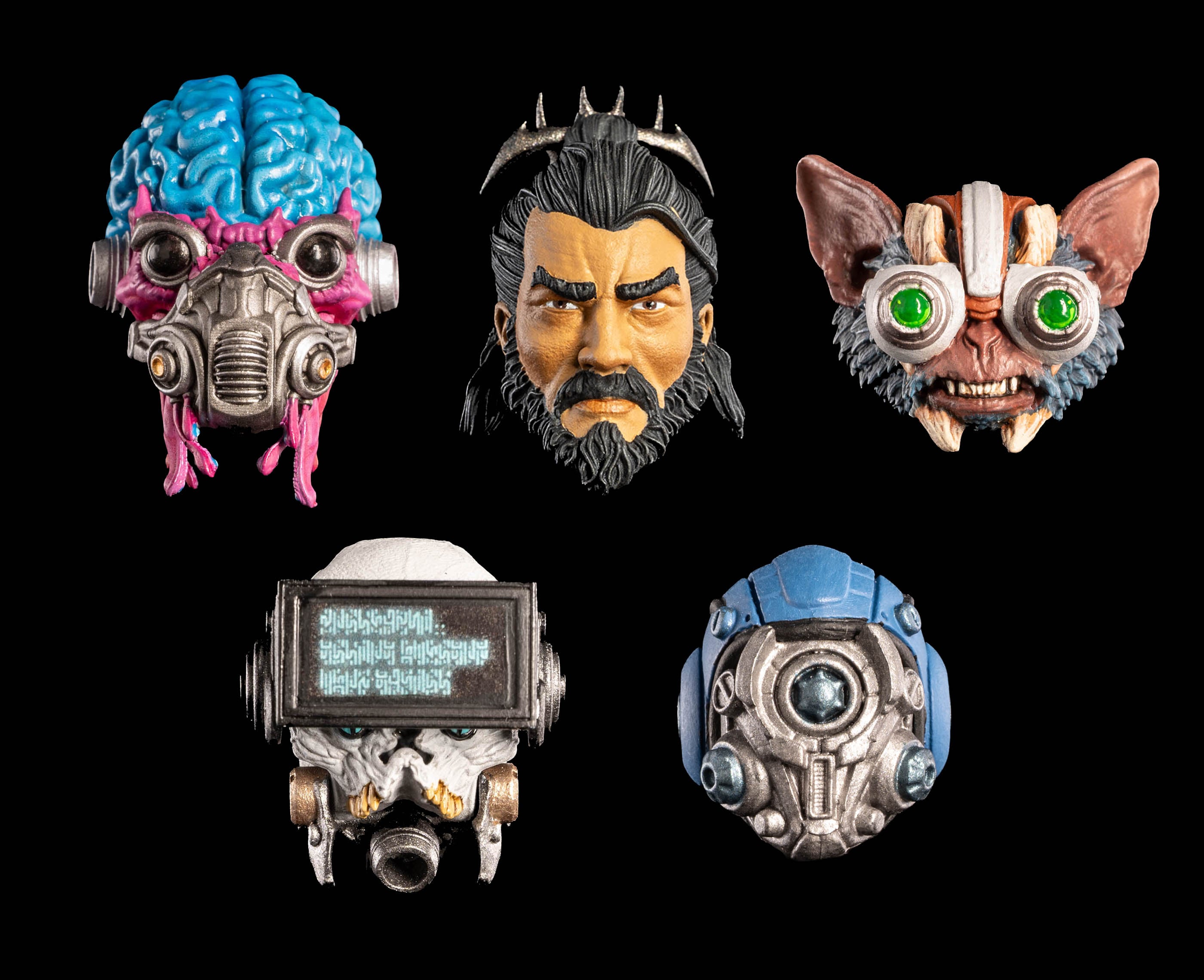 Cosmic Legions Mortal Thorn 5-Head Pack — All Five Heads Bright Display View