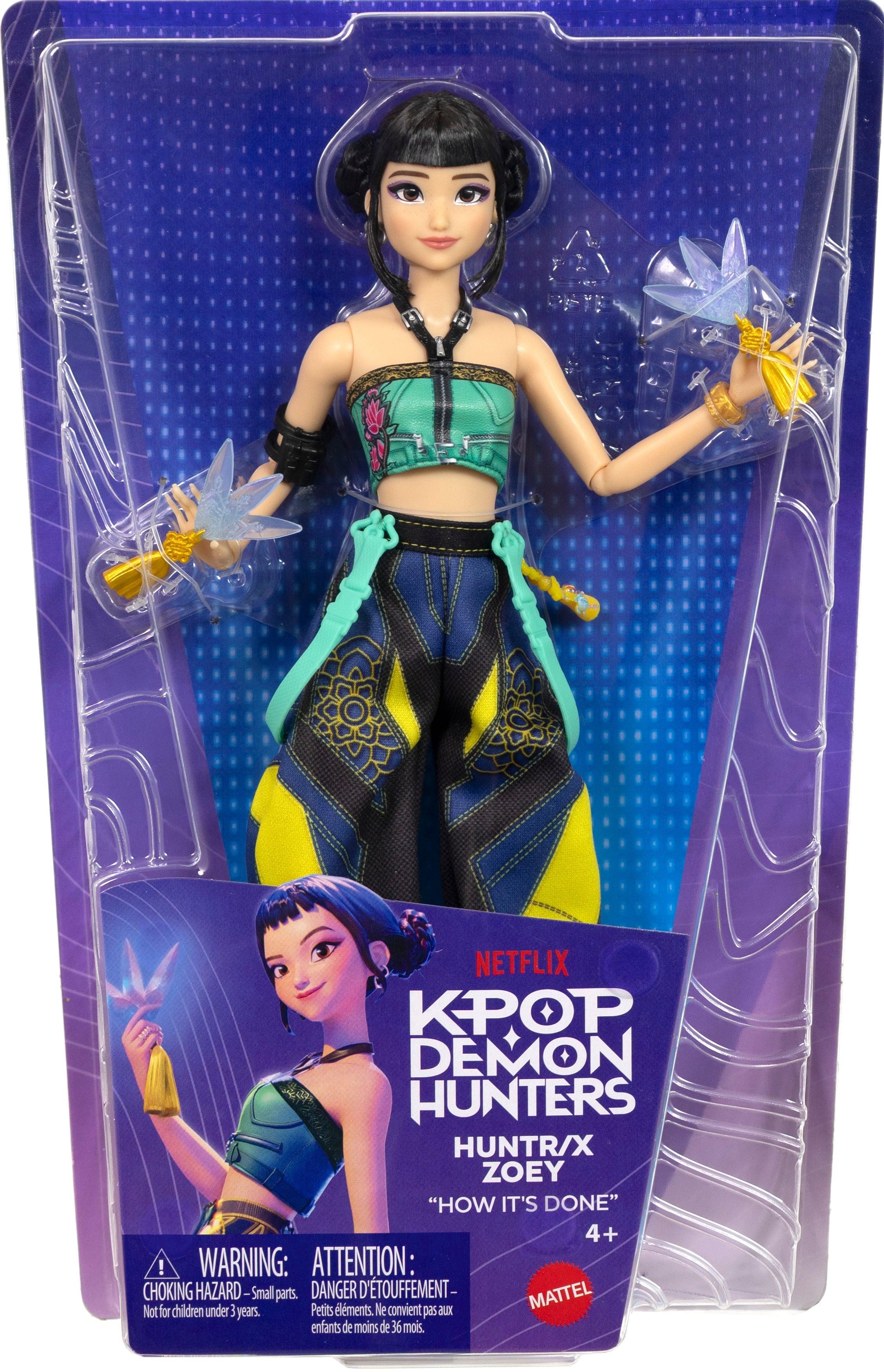 Zoey KPop Demon Hunters HUNTR/X 12-Inch Doll — Package Front View in Box