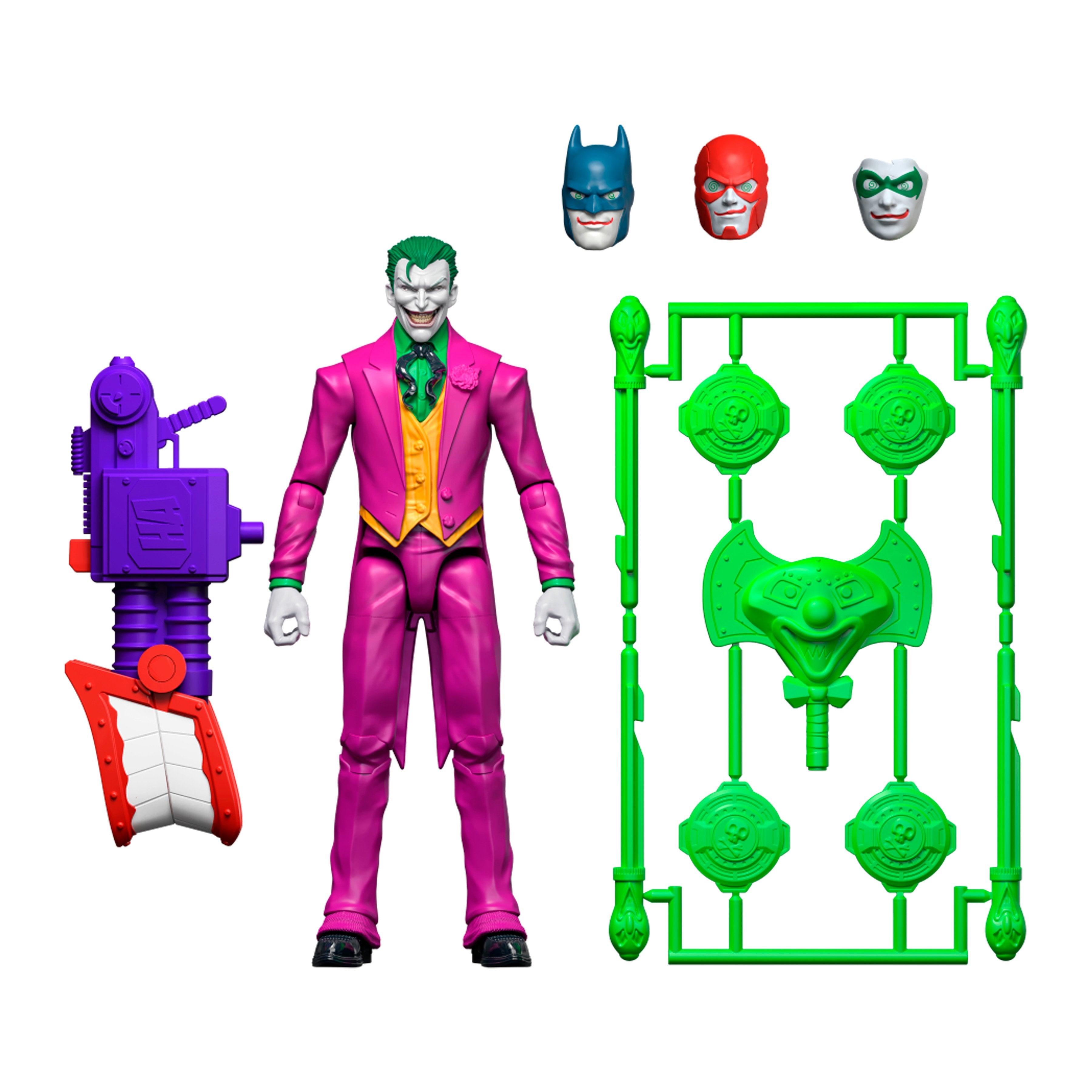Joker DC Comics Core 6-Inch Figure — Contents Display Figure Blaster Weapons Runner Heads