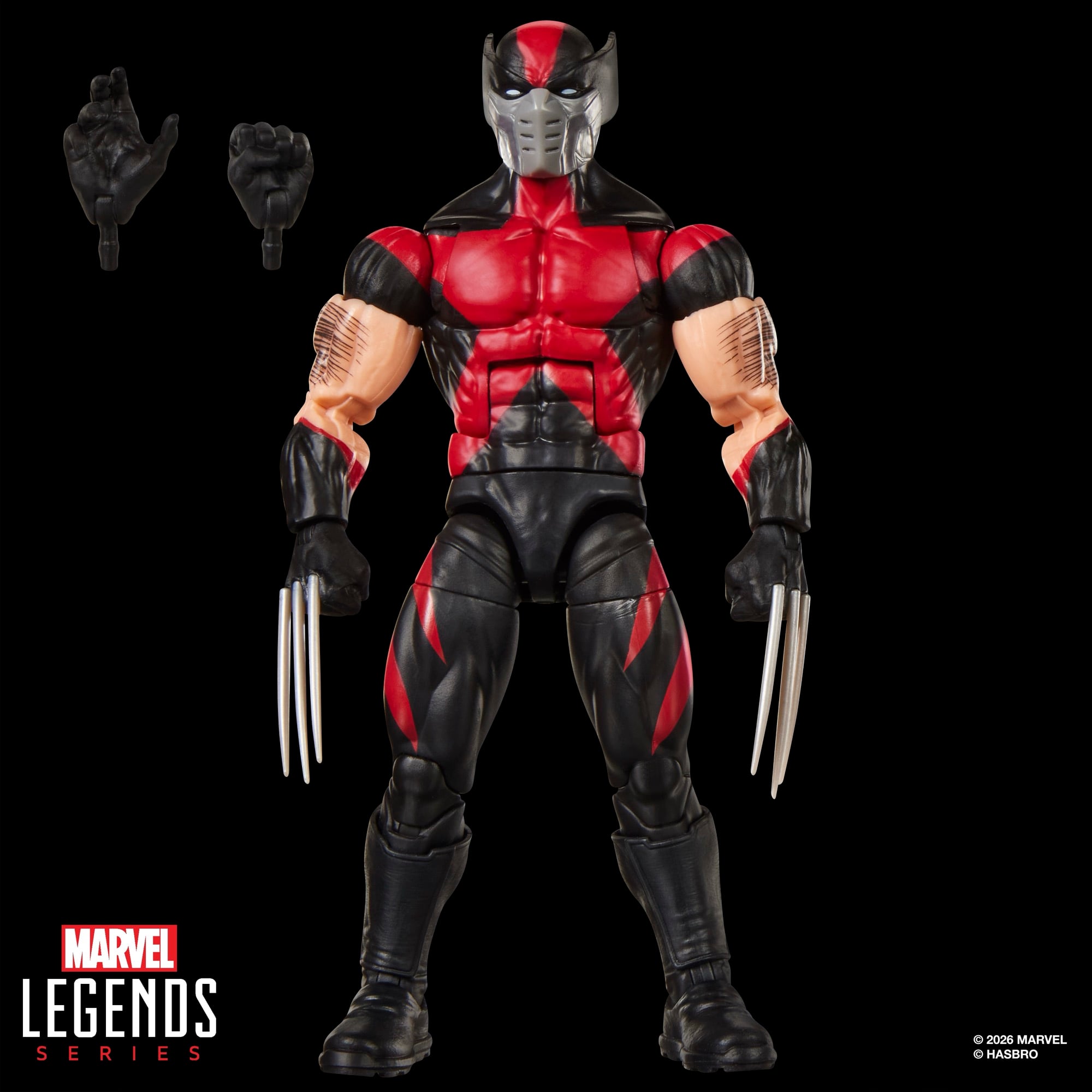 Ultimate Wolverine Marvel Legends 6-Inch Figure — Front View with Alternate Ungloved Hands Displayed