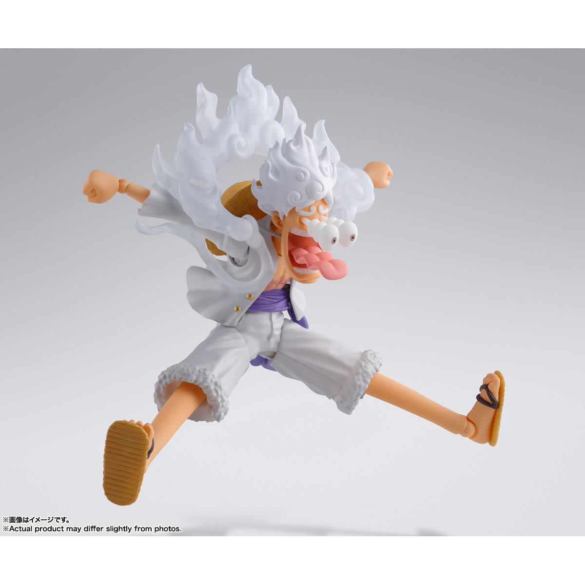 Luffy Gear 5 S.H.Figuarts 6-Inch Figure — Manic Tongue-Out Expression Side View