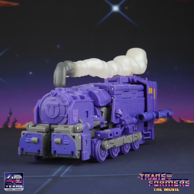 Astrotrain Studio Series 86 Leader Figure — Train Mode Left Side View Smoke Effect Attached