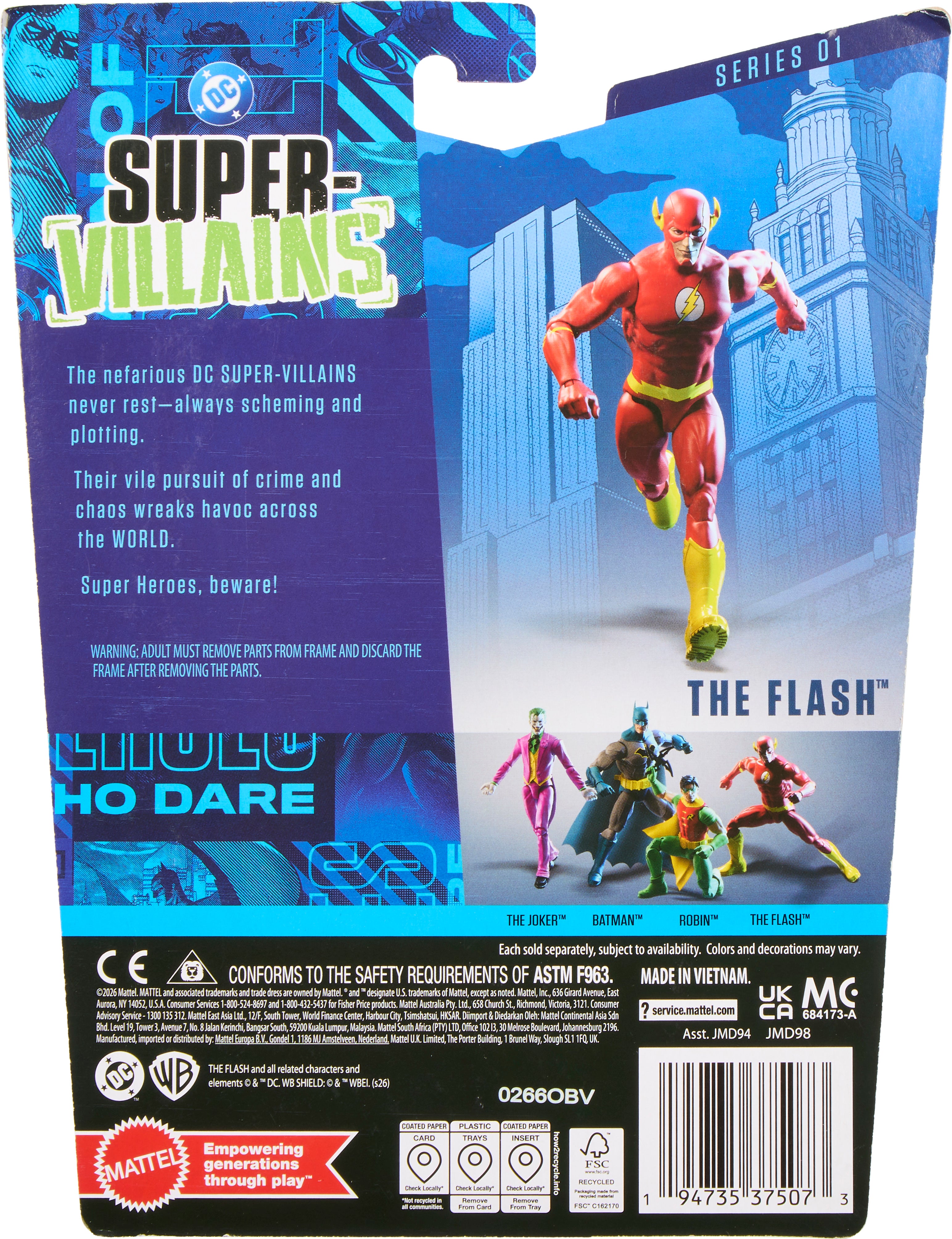 Flash DC Comics Core 6-Inch Figure — Package Back Series 01 Card Art
