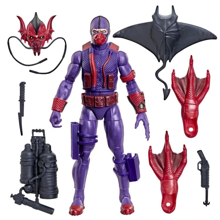 Hydro-Viper G.I. Joe Classified Series 6-Inch Figure — Accessories Included Flat Lay with All 7 Pieces