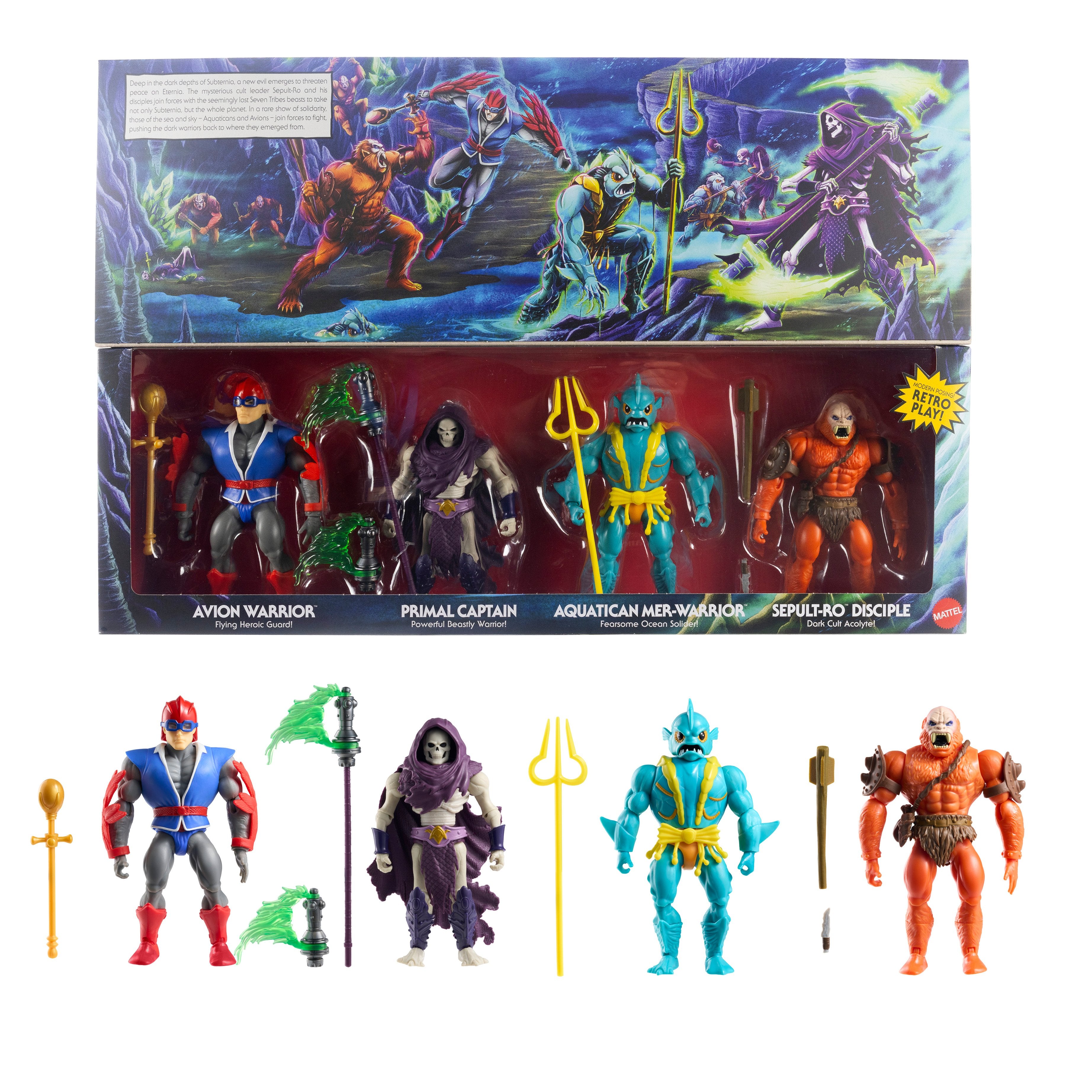 Battle for Subternia MOTU Origins 4-Pack — Package Detail Window Panel and Box Art